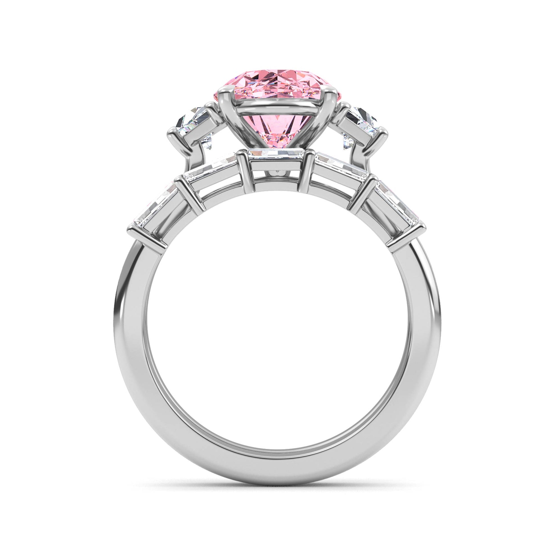 10K White Gold Lab Grown Diamond Engagement Ring 4.86 ctw ER00099OV-3
