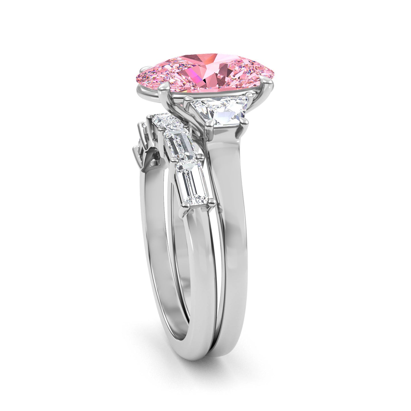 10K White Gold Lab Grown Diamond Engagement Ring 4.86 ctw ER00099OV-3