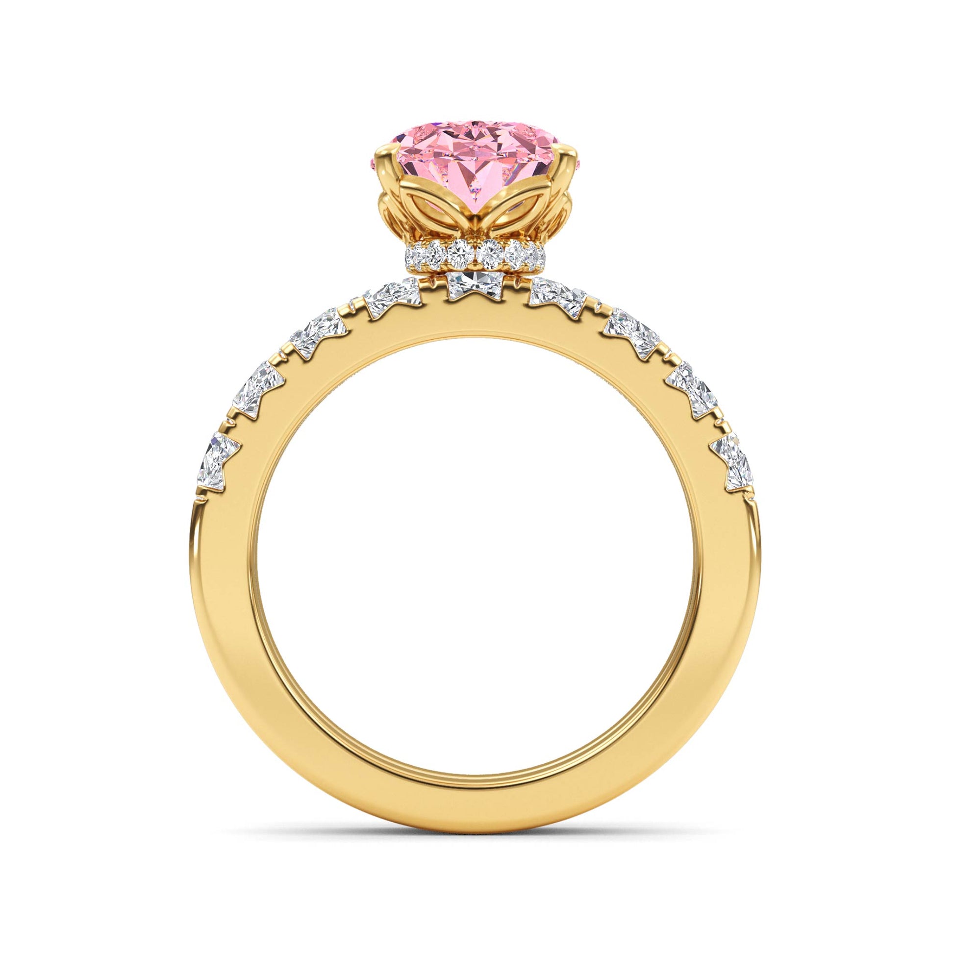 10K Yellow Gold Lab Grown Diamond Engagement Ring 3.66 ctw ER00110OV-3