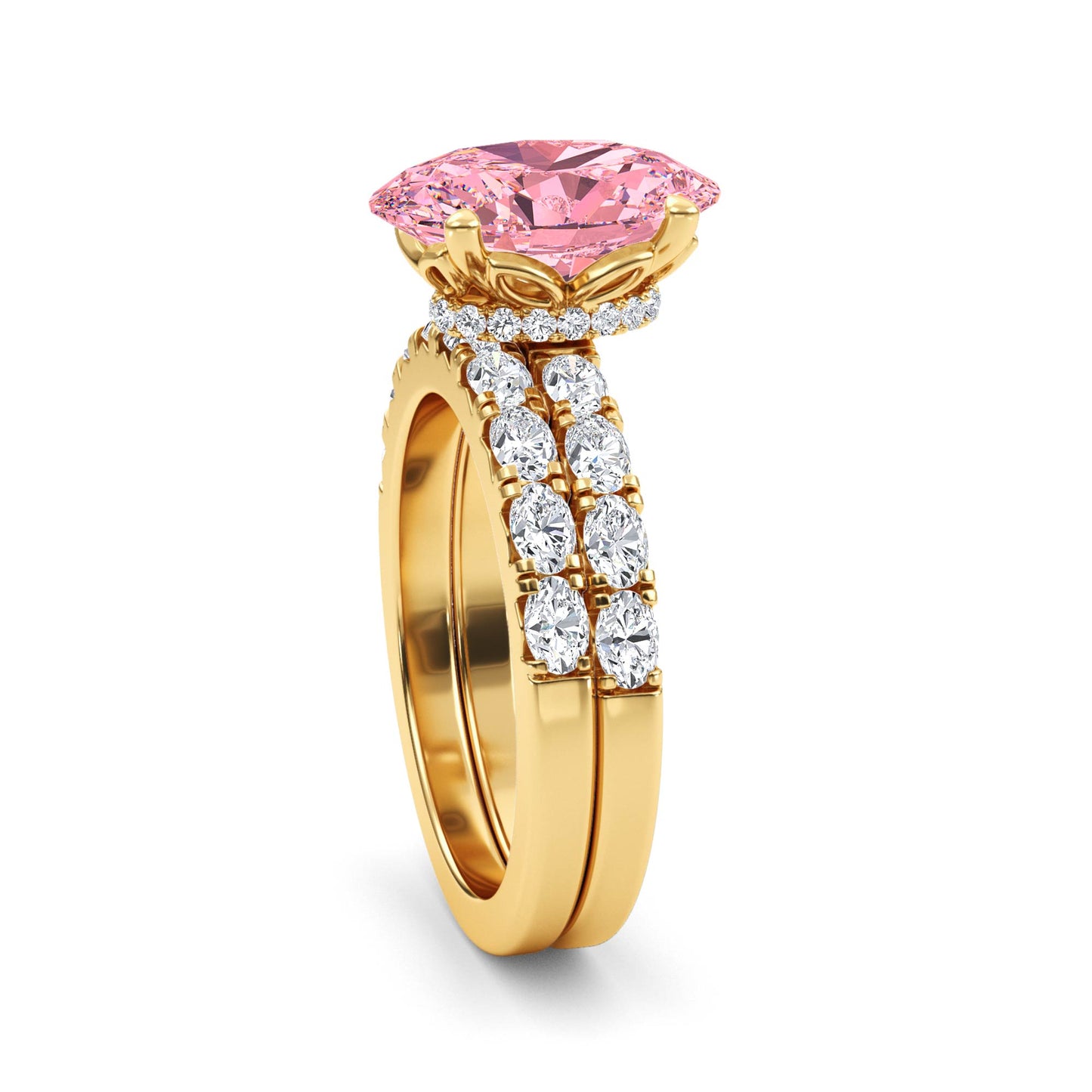 10K Yellow Gold Lab Grown Diamond Engagement Ring 3.66 ctw ER00110OV-3