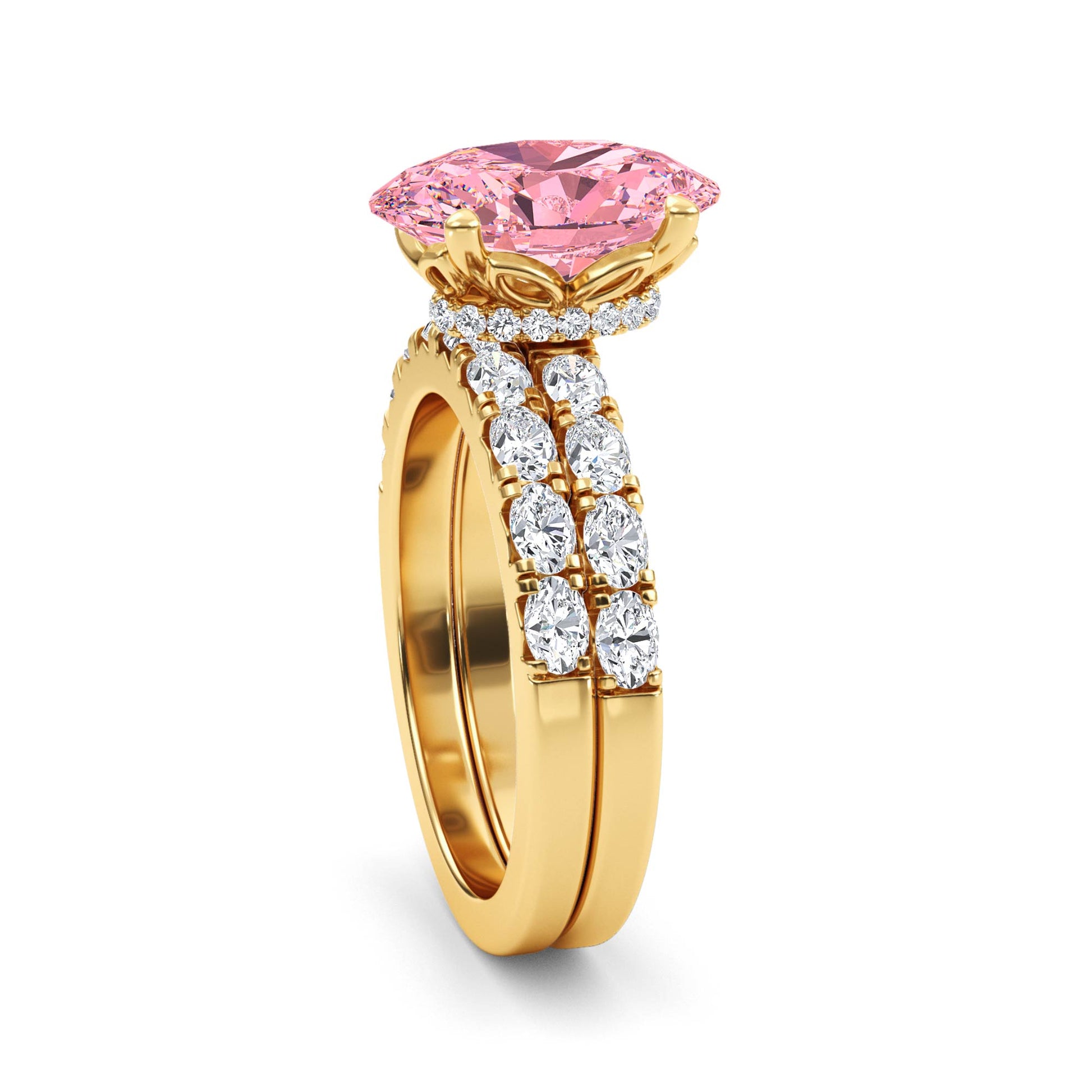 10K Yellow Gold Lab Grown Diamond Engagement Ring 3.66 ctw ER00110OV-3