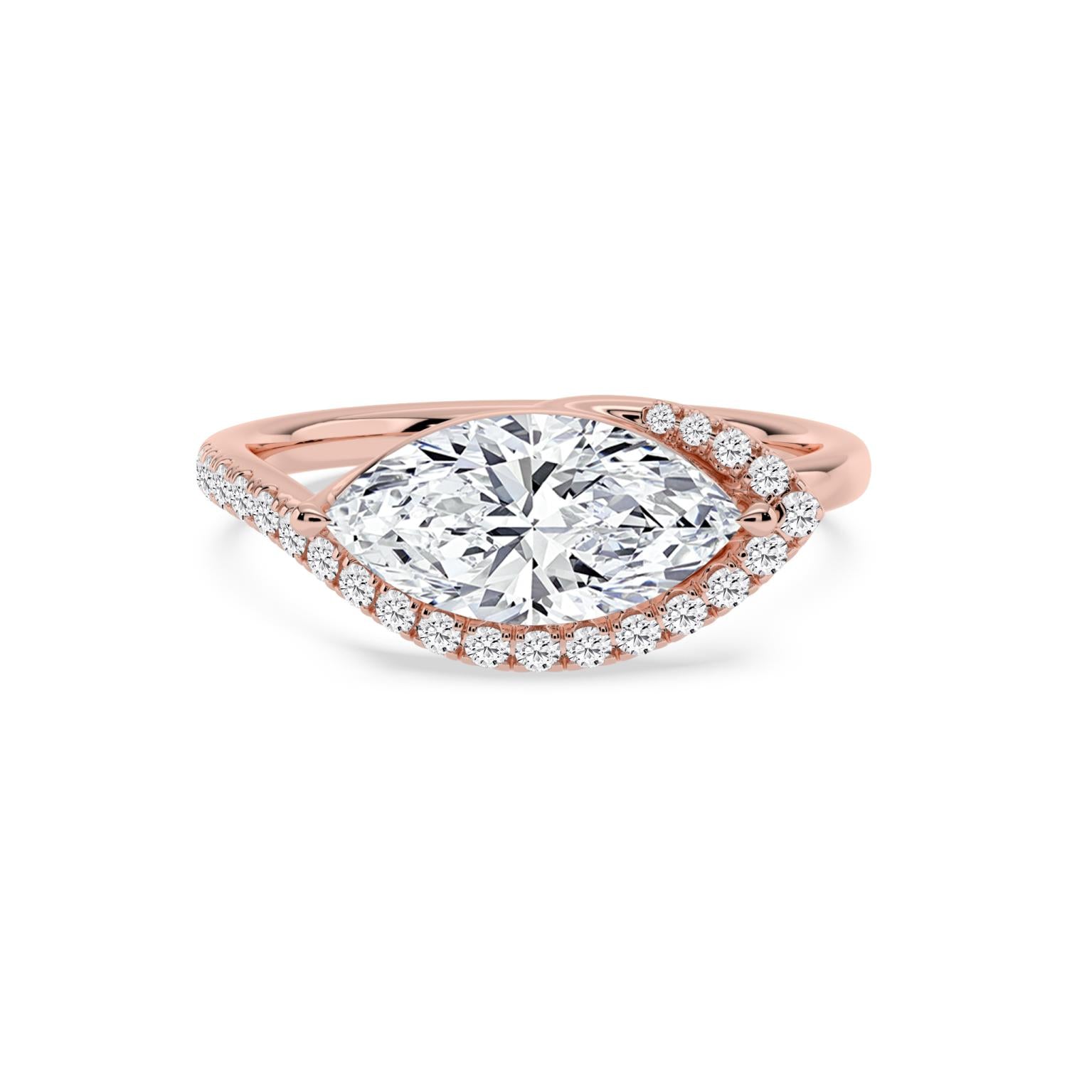 10K Rose Gold Lab Grown Diamond ENGAGEMENT RINGS 2.25 ctw ER00169MQ-2