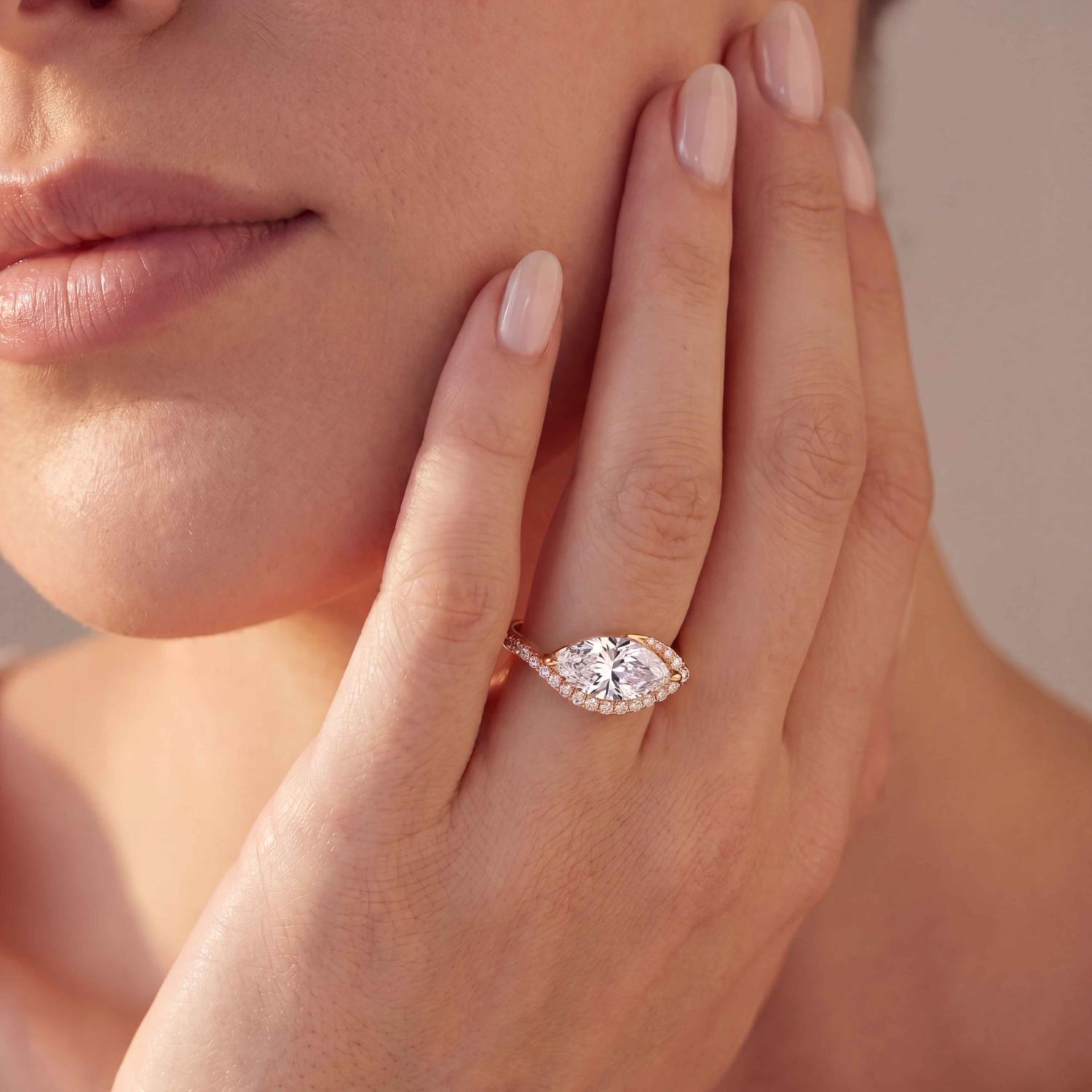 10K Rose Gold Lab Grown Diamond ENGAGEMENT RINGS 2.25 ctw ER00169MQ-2