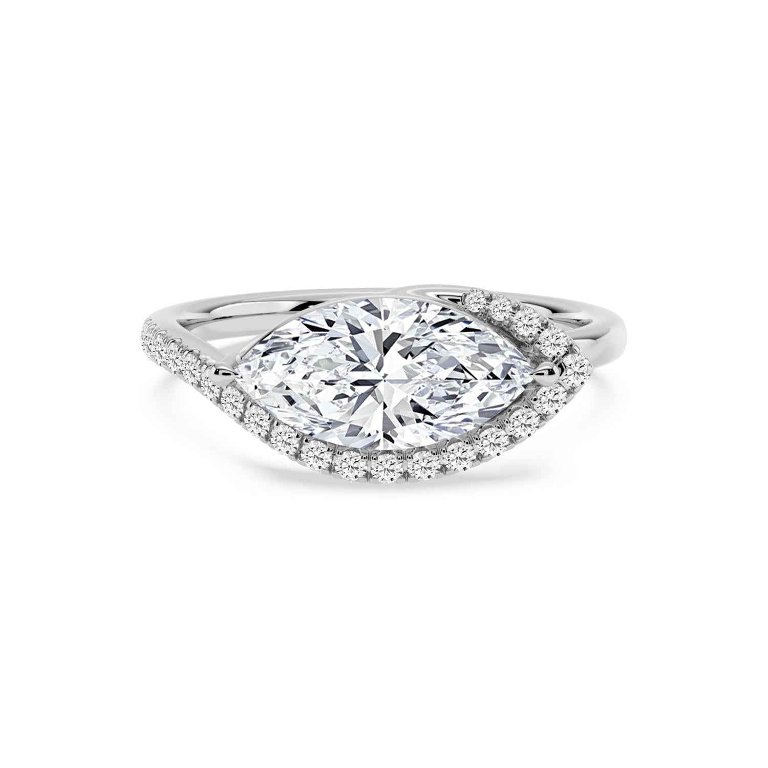 10K White Gold Lab Grown Diamond ENGAGEMENT RINGS 2.25 ctw ER00169MQ-2