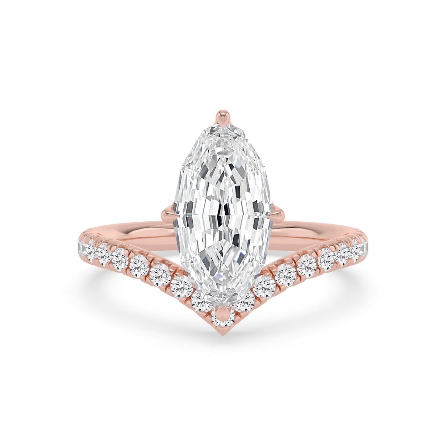 10K Rose Gold Lab Grown Diamond ENGAGEMENT RINGS 3.38 ctw ER00197LSOV-3