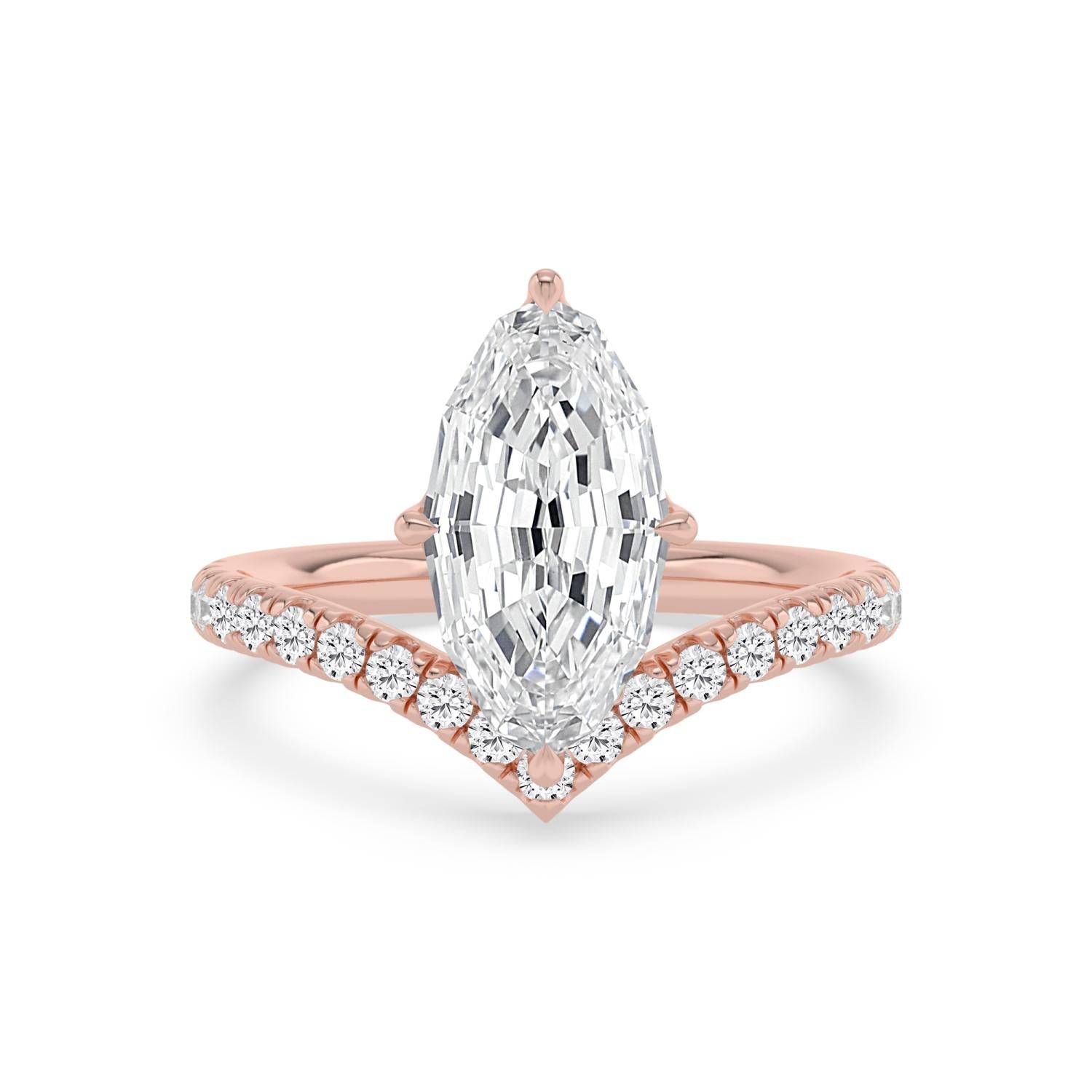 10K Rose Gold Lab Grown Diamond ENGAGEMENT RINGS 3.38 ctw ER00197LSOV-3