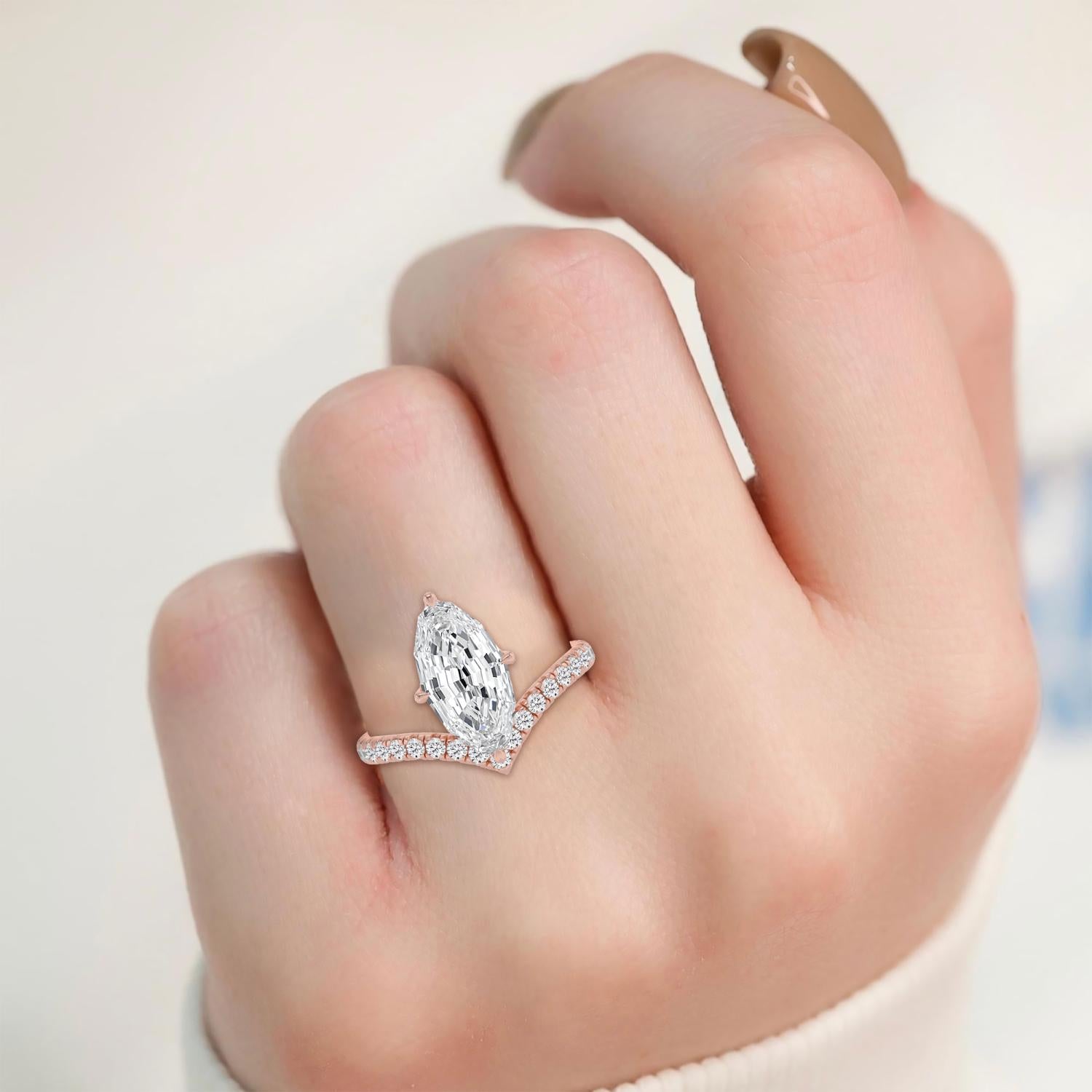 10K Rose Gold Lab Grown Diamond ENGAGEMENT RINGS 3.38 ctw ER00197LSOV-3