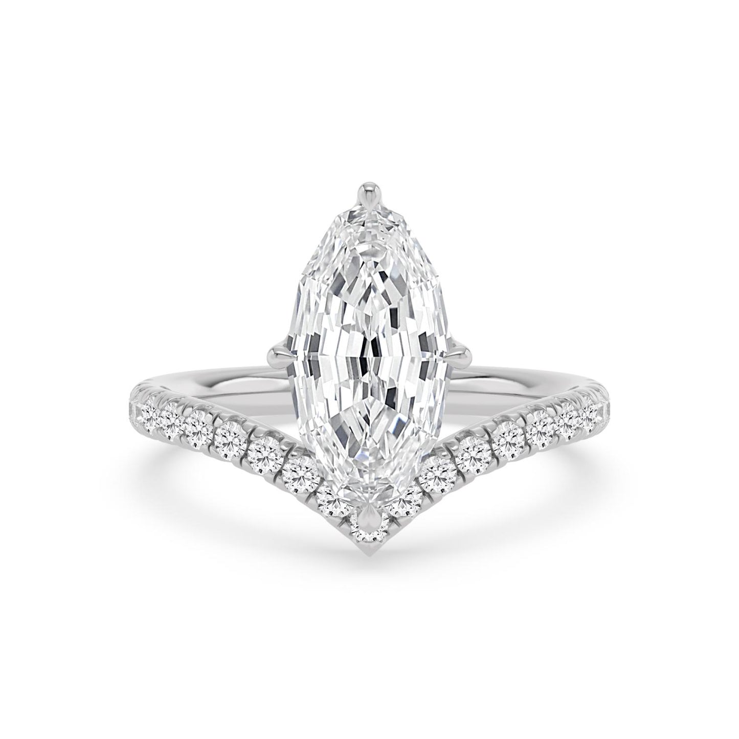 10K White Gold Lab Grown Diamond ENGAGEMENT RINGS 3.38 ctw ER00197LSOV-3