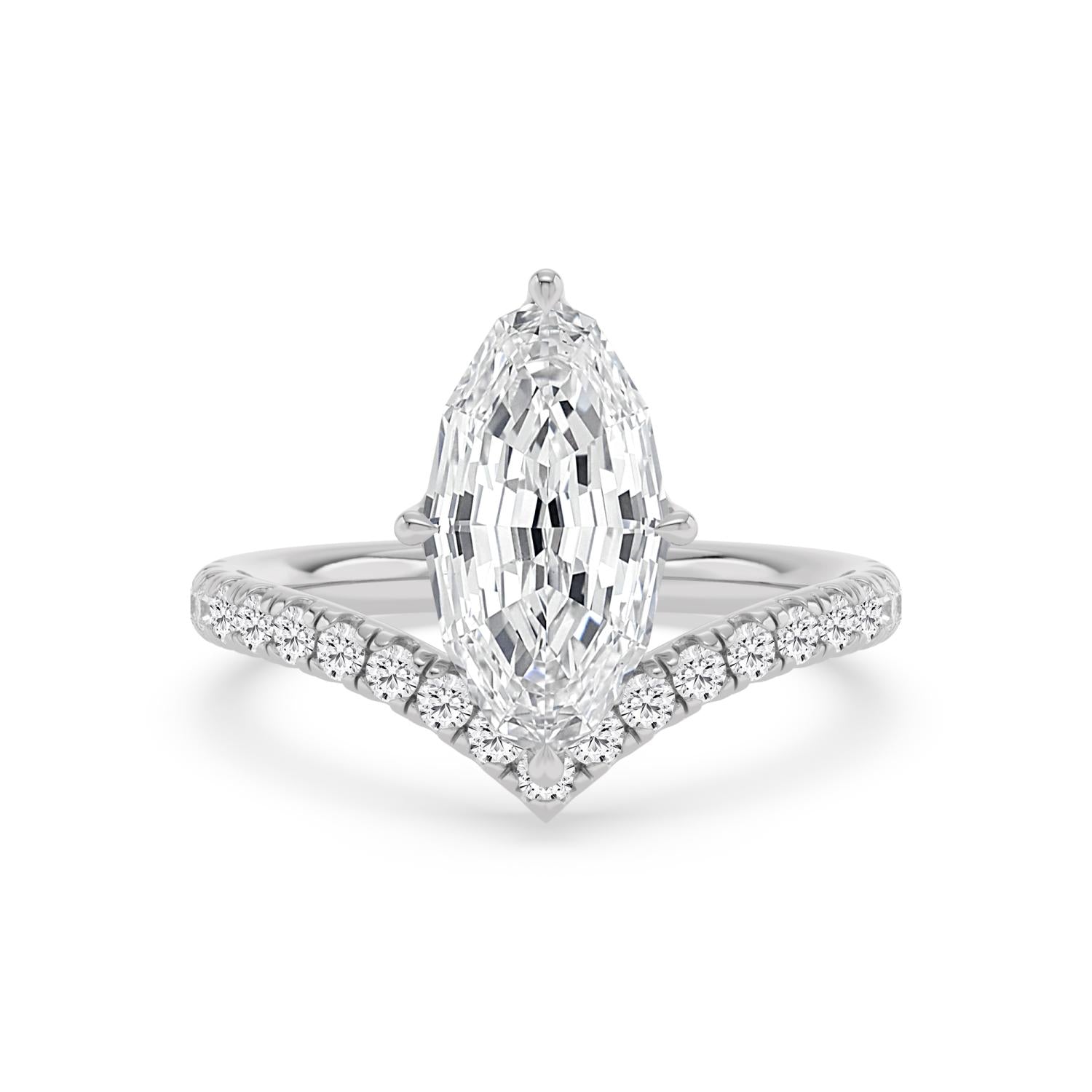 10K White Gold Lab Grown Diamond ENGAGEMENT RINGS 3.38 ctw ER00197LSOV-3