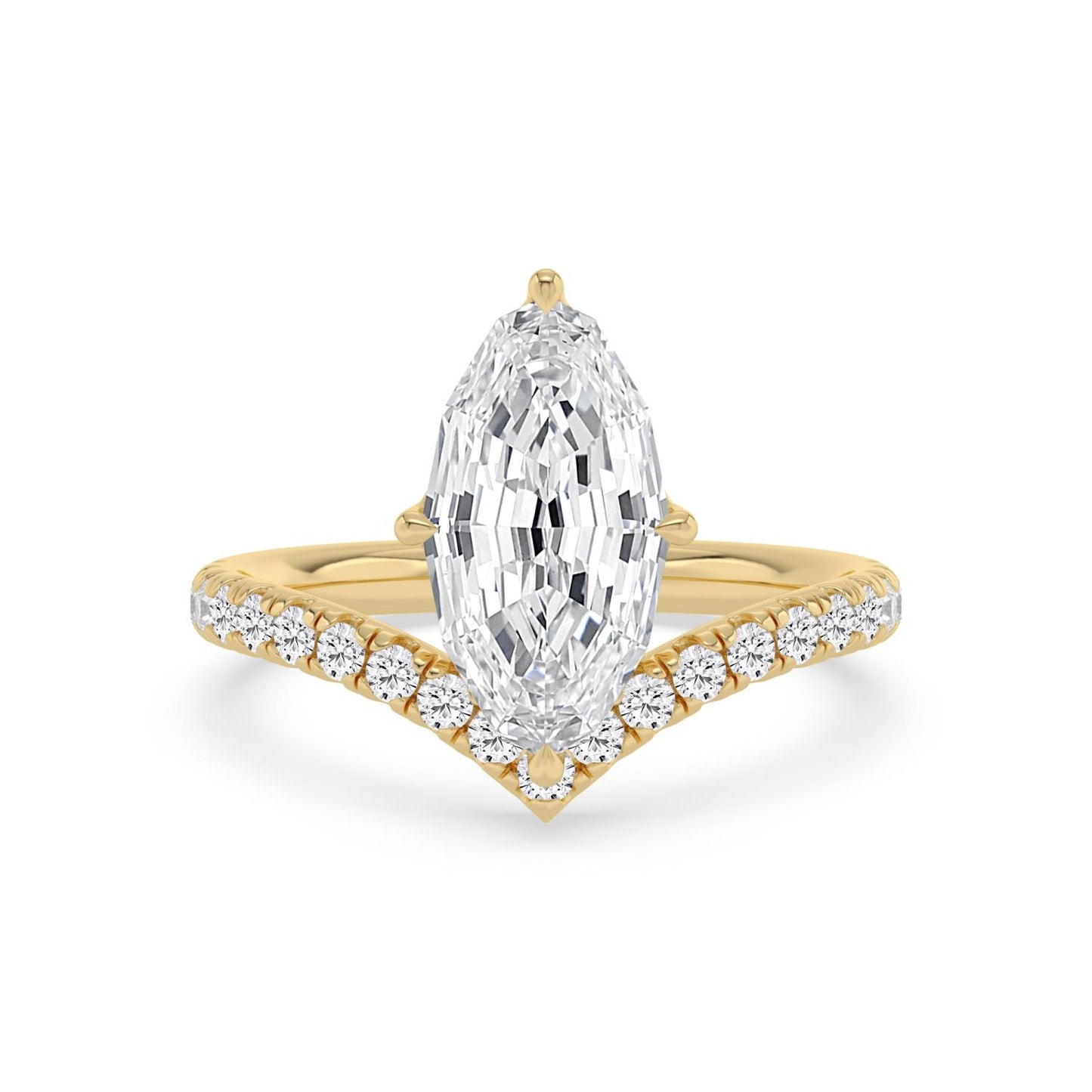 10K Yellow Gold Lab Grown Diamond ENGAGEMENT RINGS 3.38 ctw ER00197LSOV-3