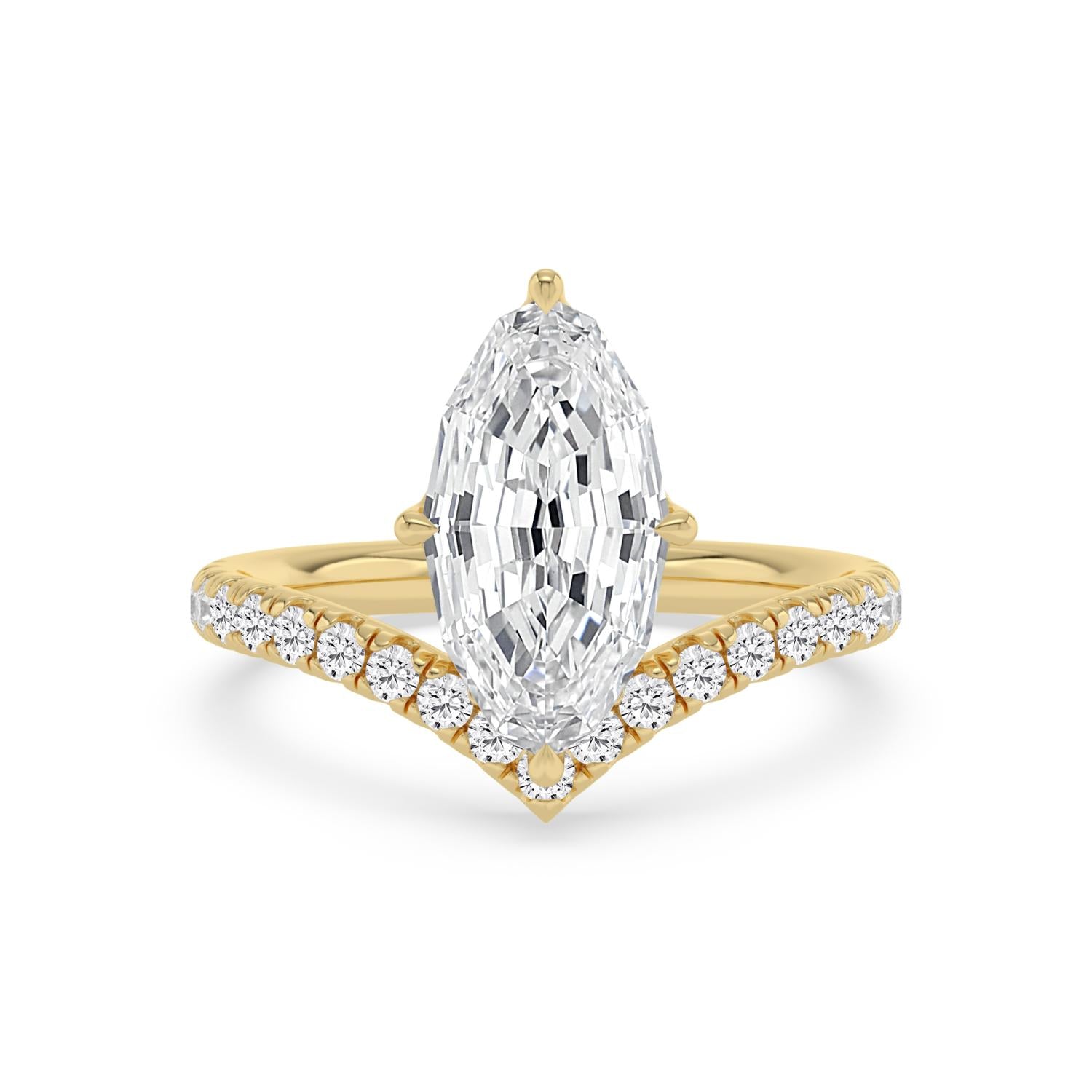 10K Yellow Gold Lab Grown Diamond ENGAGEMENT RINGS 3.38 ctw ER00197LSOV-3
