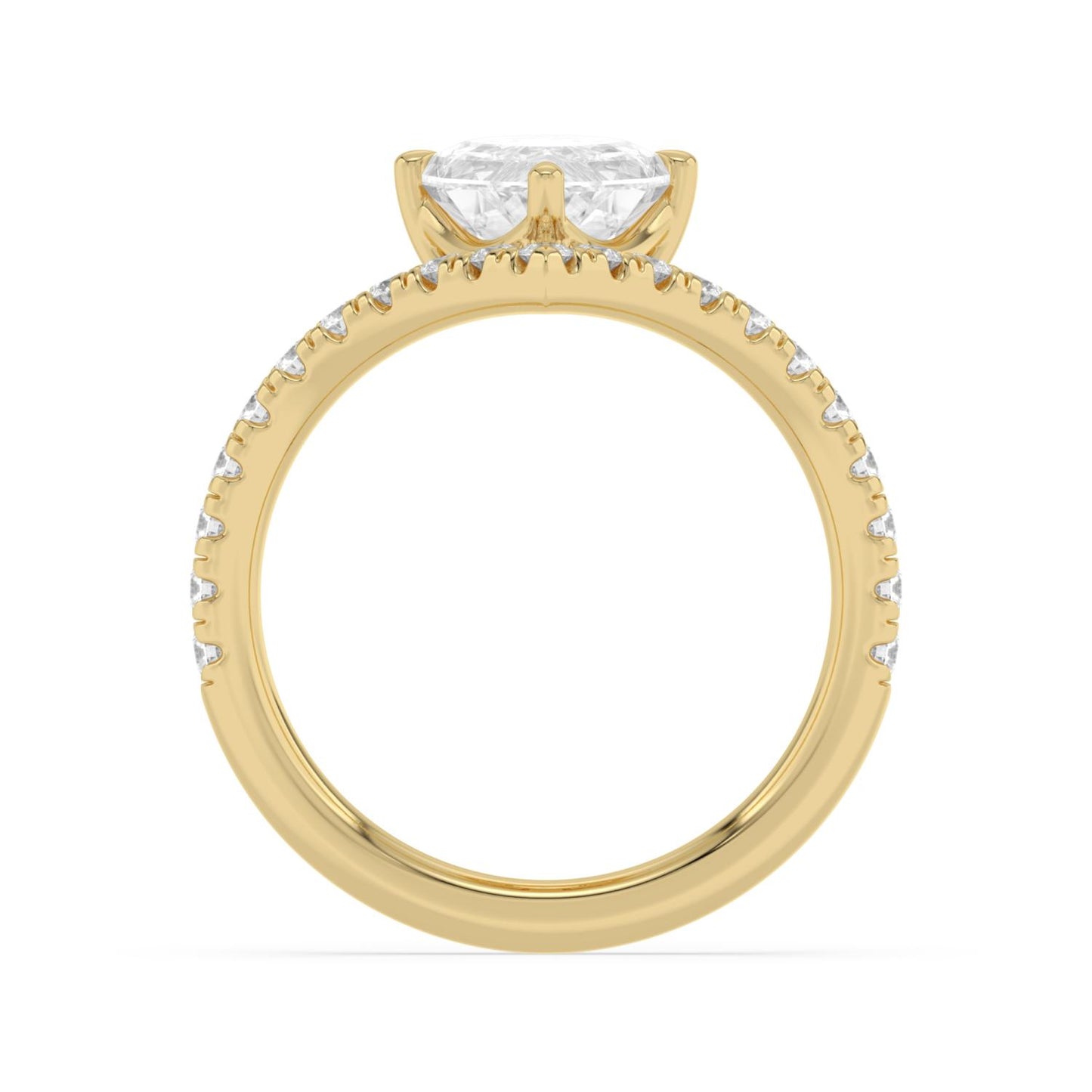 10K Yellow Gold Lab Grown Diamond ENGAGEMENT RINGS 3.38 ctw ER00197LSOV-3