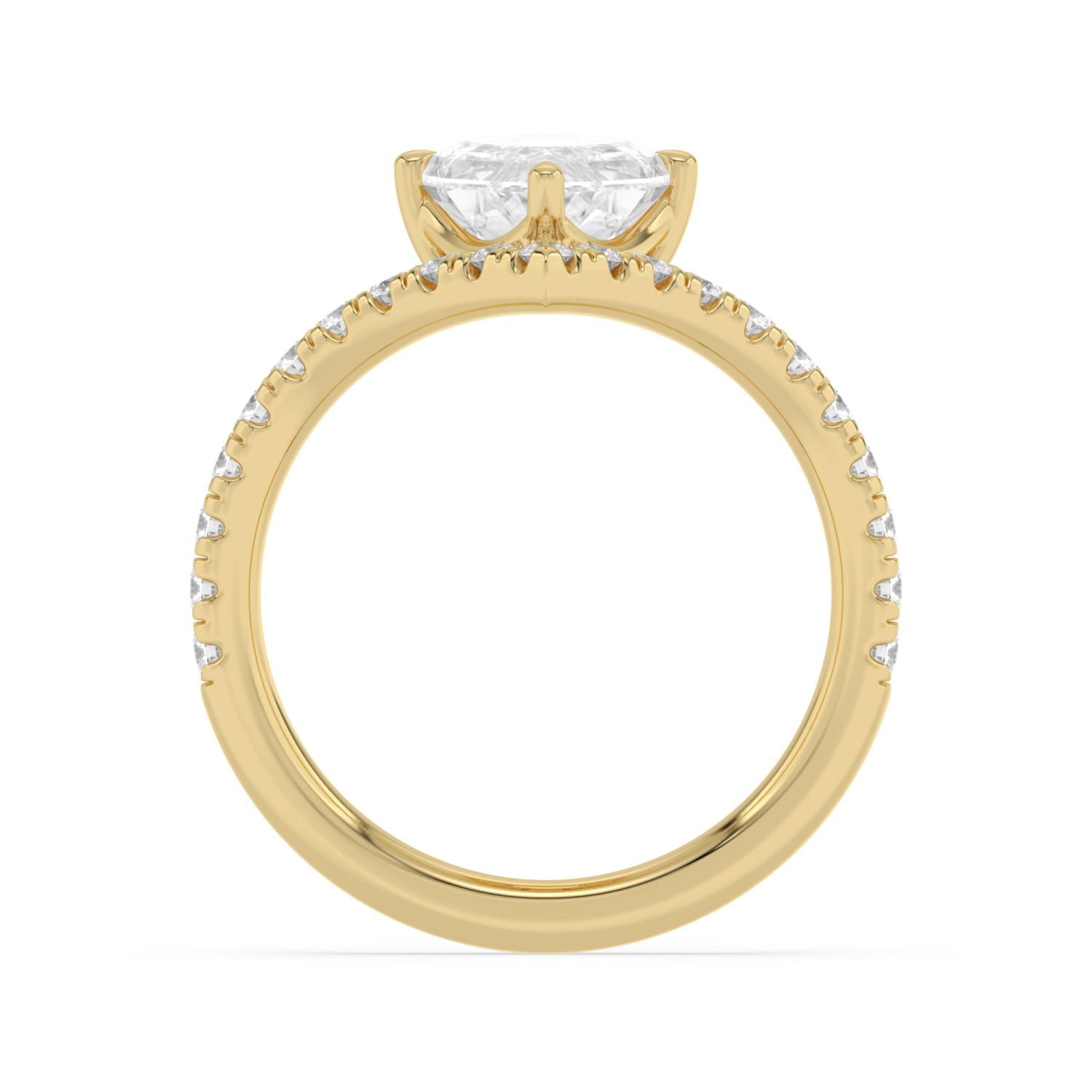 10K Yellow Gold Lab Grown Diamond ENGAGEMENT RINGS 3.38 ctw ER00197LSOV-3