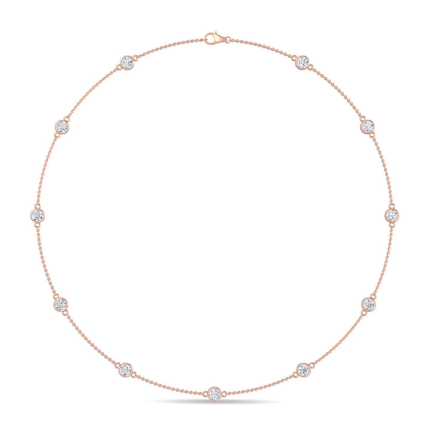 9K Rose Gold Lab Grown Diamond NECKLACE 1.75 ctw N08016-1.75CT