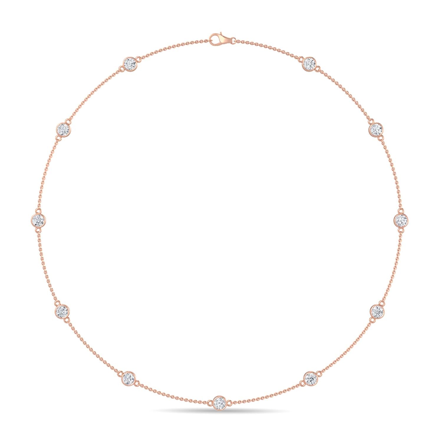 9K Rose Gold Lab Grown Diamond NECKLACE 1.75 ctw N08016-1.75CT