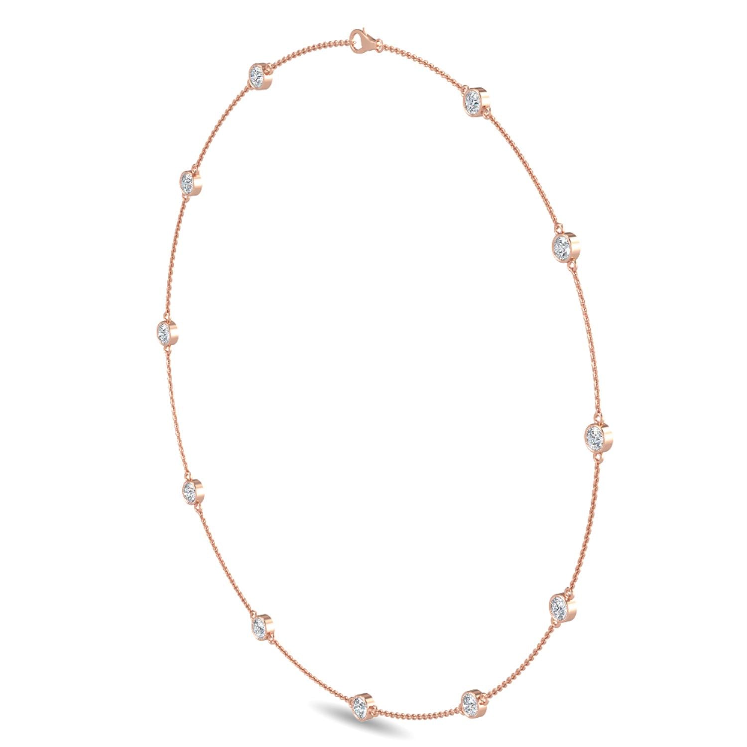 9K Rose Gold Lab Grown Diamond NECKLACE 1.75 ctw N08016-1.75CT