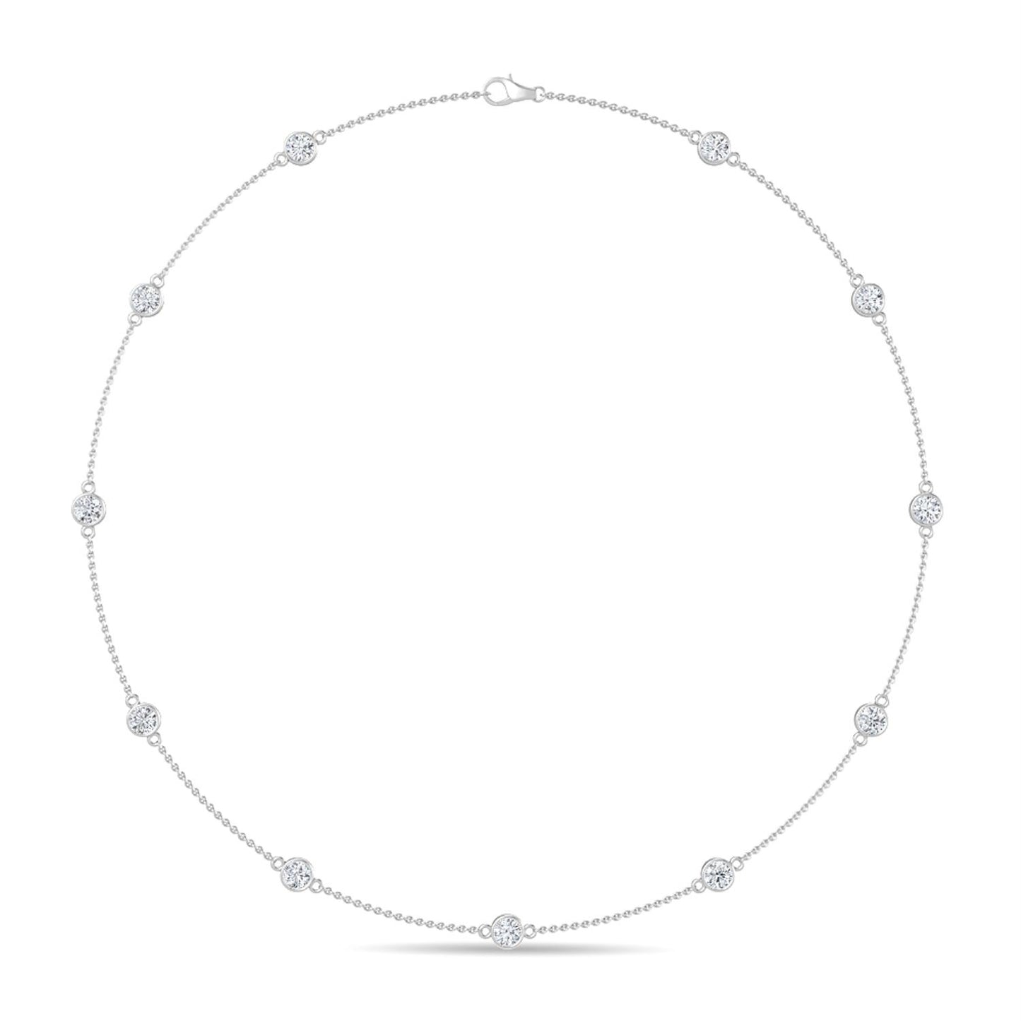 9K White Gold Lab Grown Diamond NECKLACE 1.75 ctw N08016-1.75CT