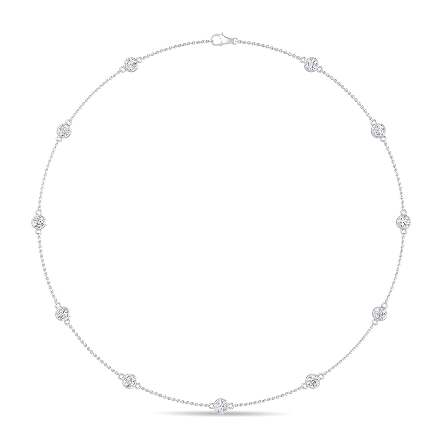 9K White Gold Lab Grown Diamond NECKLACE 1.75 ctw N08016-1.75CT