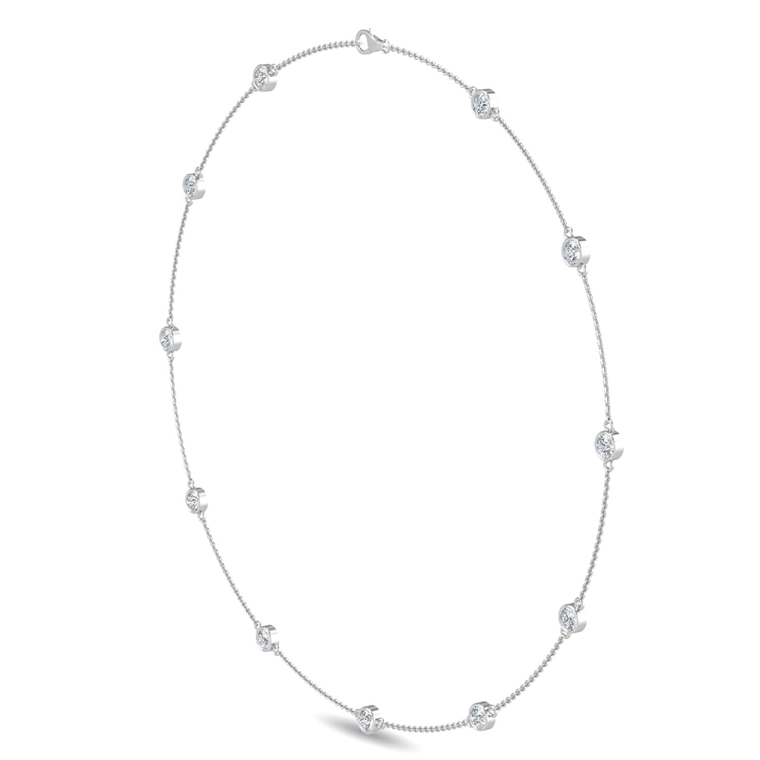 9K White Gold Lab Grown Diamond NECKLACE 1.75 ctw N08016-1.75CT