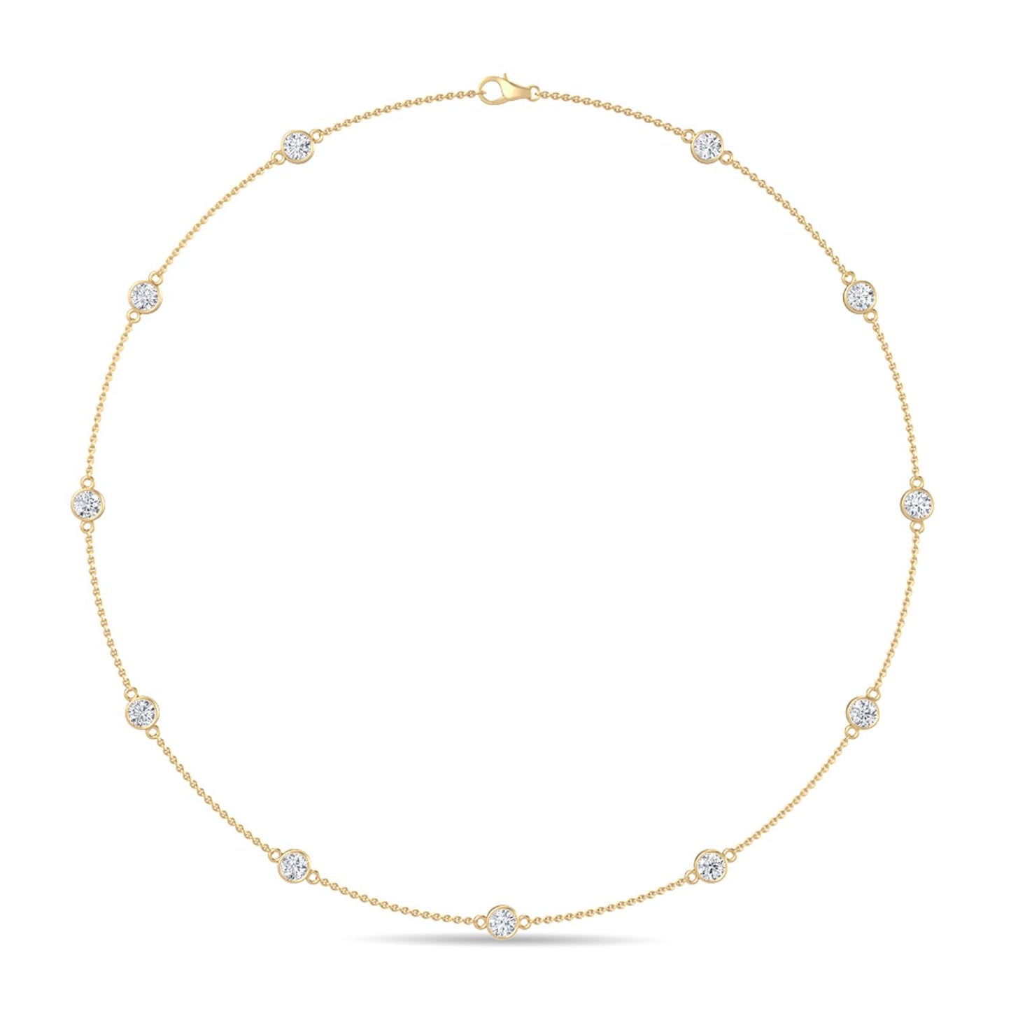 9K Yellow Gold Lab Grown Diamond NECKLACE 1.75 ctw N08016-1.75CT
