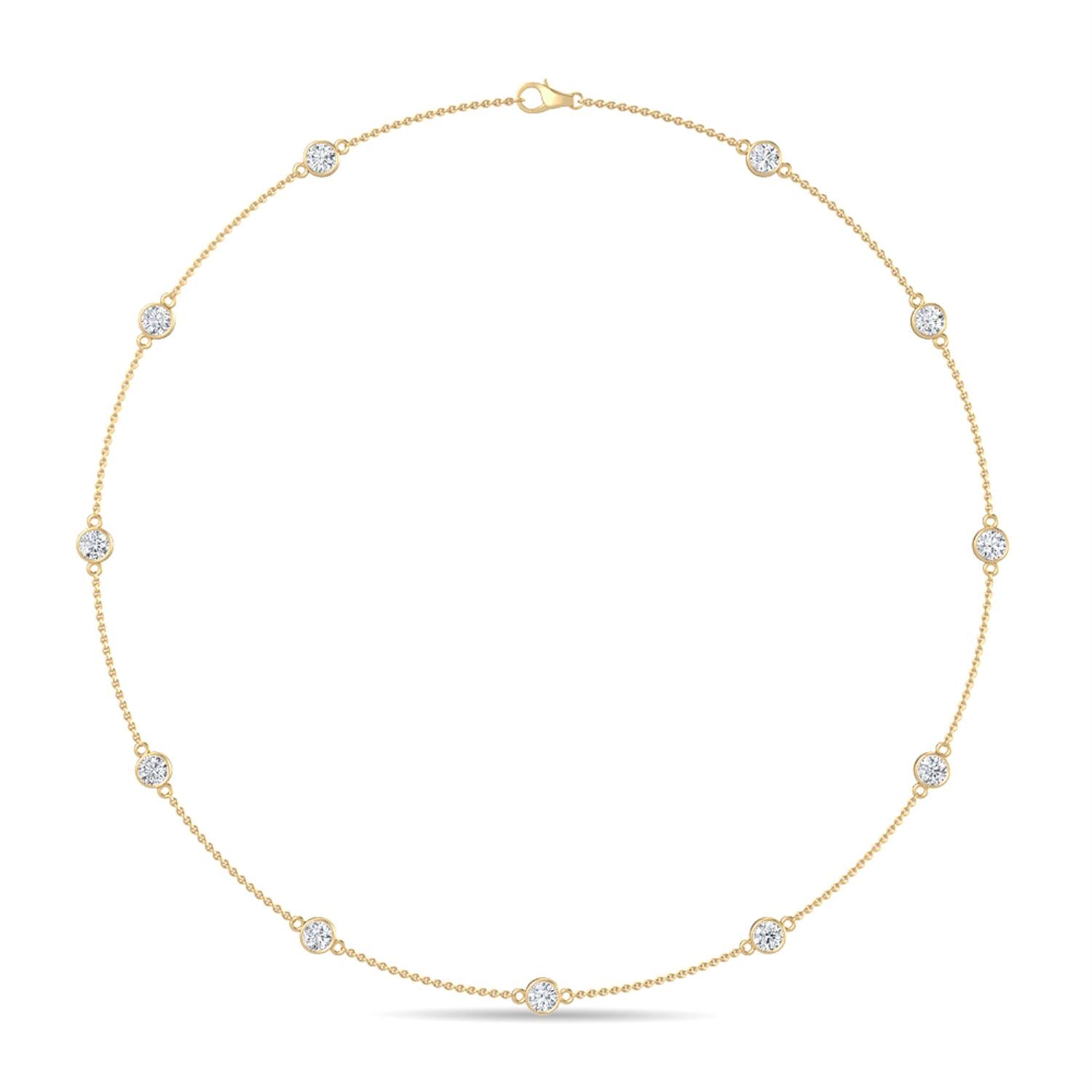 9K Yellow Gold Lab Grown Diamond NECKLACE 1.75 ctw N08016-1.75CT