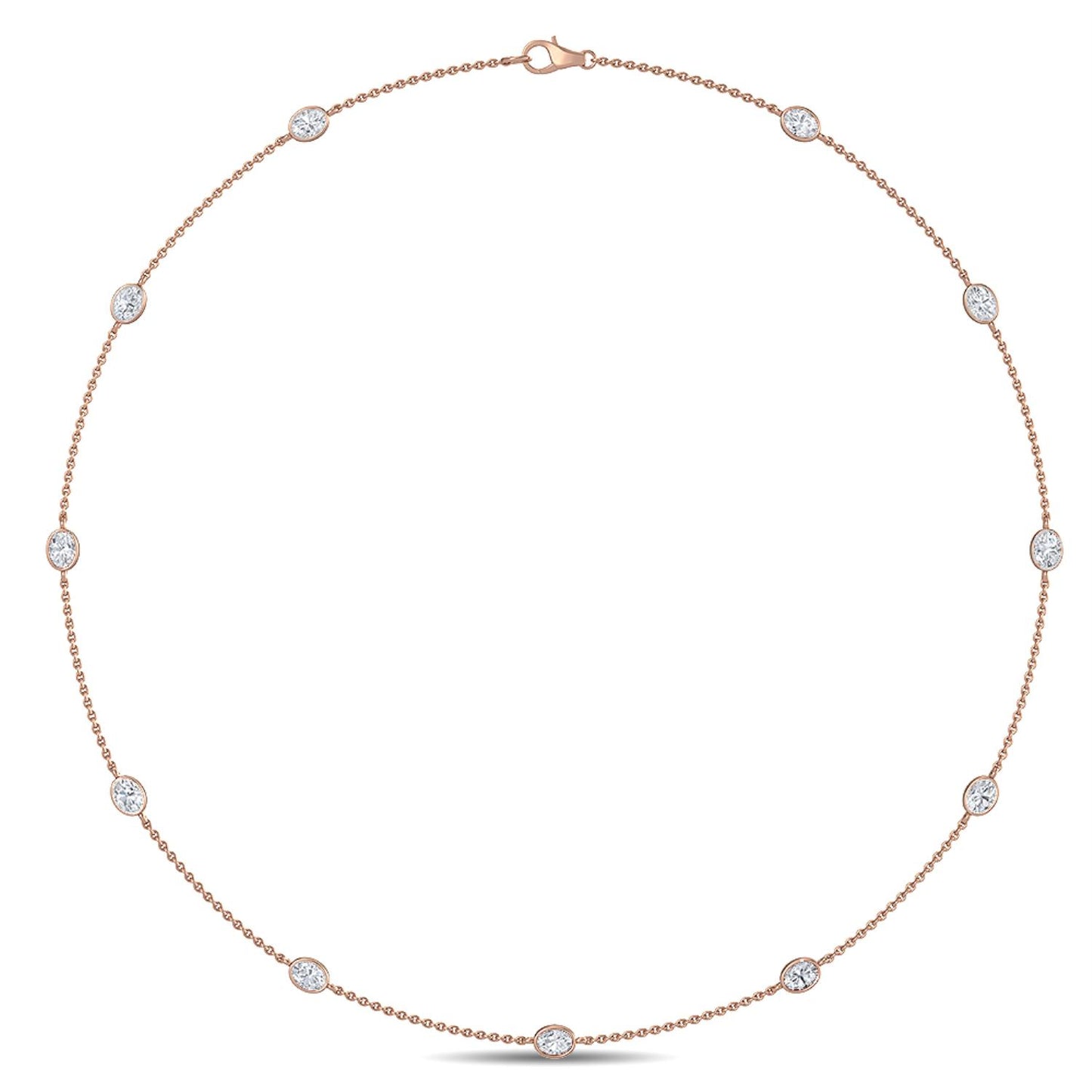 9K Rose Gold Lab Grown Diamond NECKLACE 1.34 ctw N08016OV-1.33CT