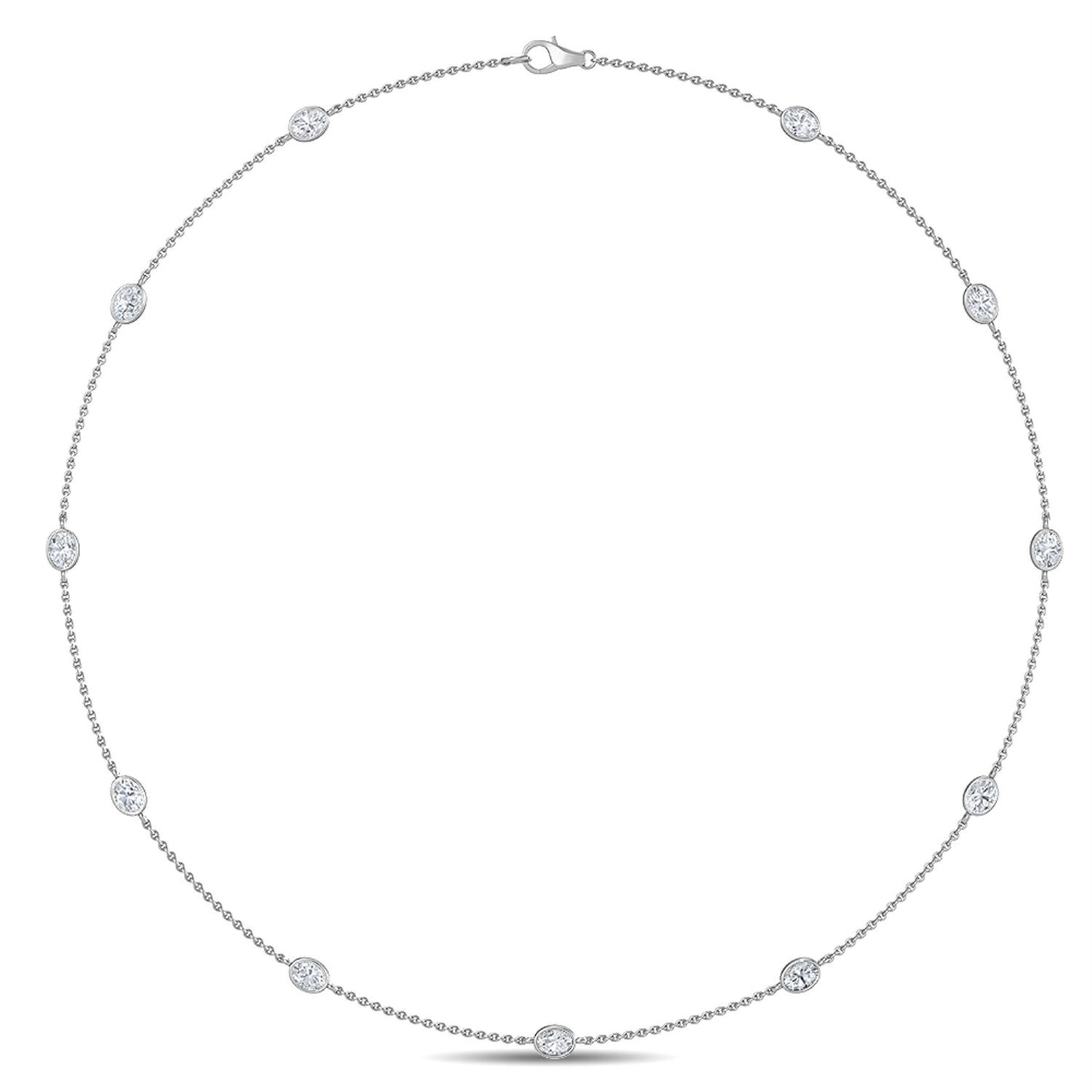 9K White Gold Lab Grown Diamond NECKLACE 1.34 ctw N08016OV-1.33CT