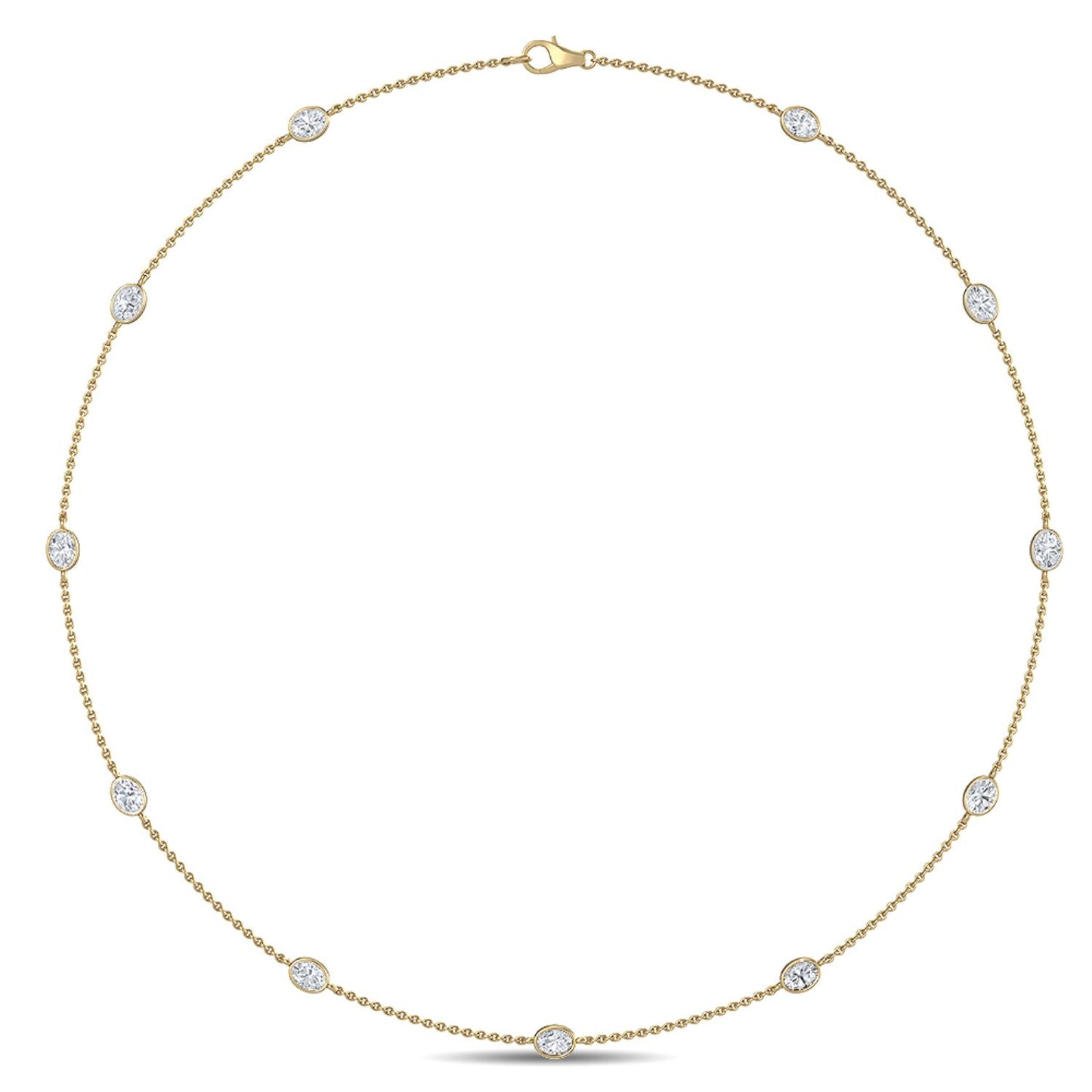 9K Yellow Gold Lab Grown Diamond NECKLACE 1.34 ctw N08016OV-1.33CT