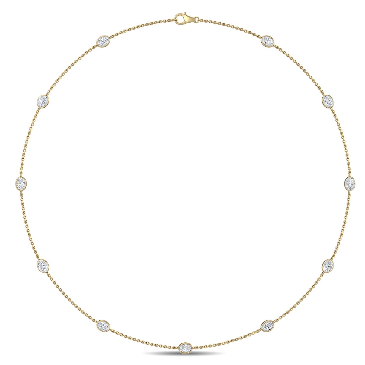 9K Yellow Gold Lab Grown Diamond NECKLACE 1.34 ctw N08016OV-1.33CT