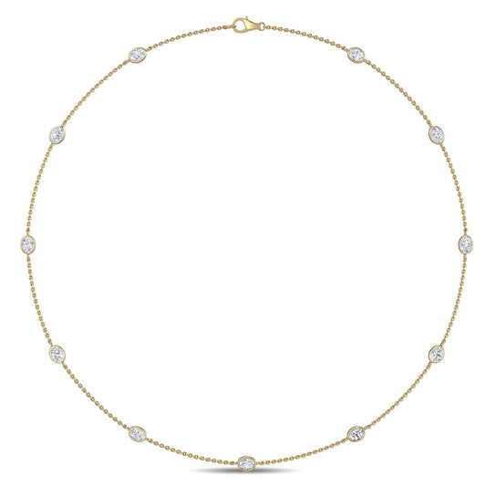 9K Yellow Gold Lab Grown Diamond NECKLACE 1.34 ctw N08016OV-1.33CT