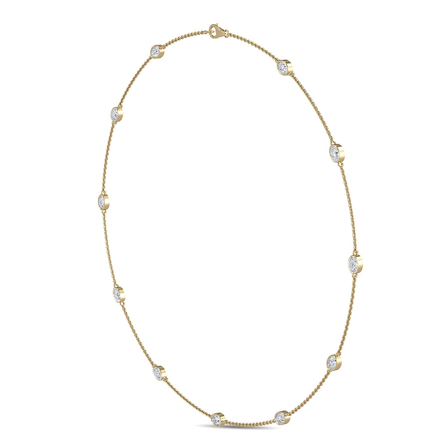 9K Yellow Gold Lab Grown Diamond NECKLACE 1.34 ctw N08016OV-1.33CT