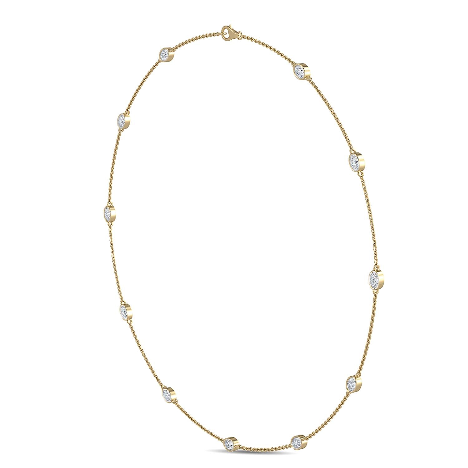 9K Yellow Gold Lab Grown Diamond NECKLACE 1.34 ctw N08016OV-1.33CT