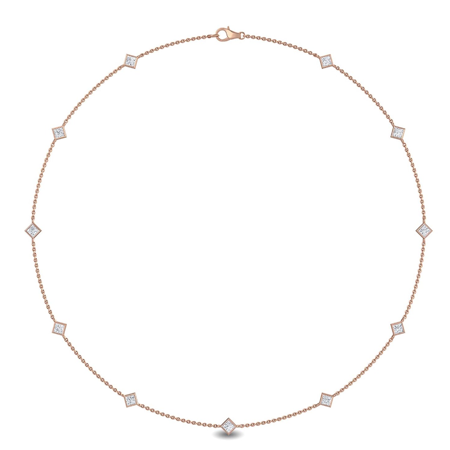 9K Rose Gold Lab Grown Diamond NECKLACE 1.04 ctw N08016PR-1.10CT
