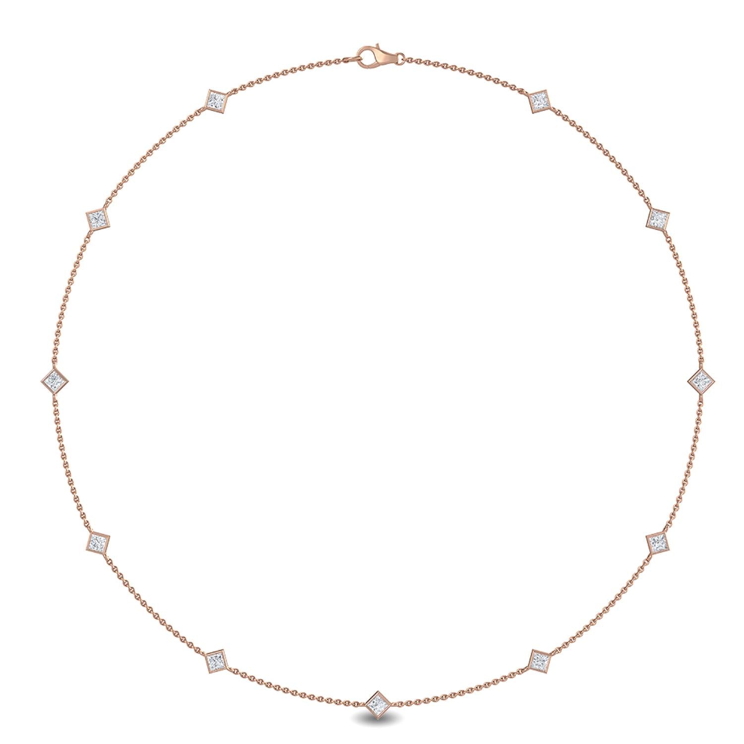 9K Rose Gold Lab Grown Diamond NECKLACE 1.04 ctw N08016PR-1.10CT