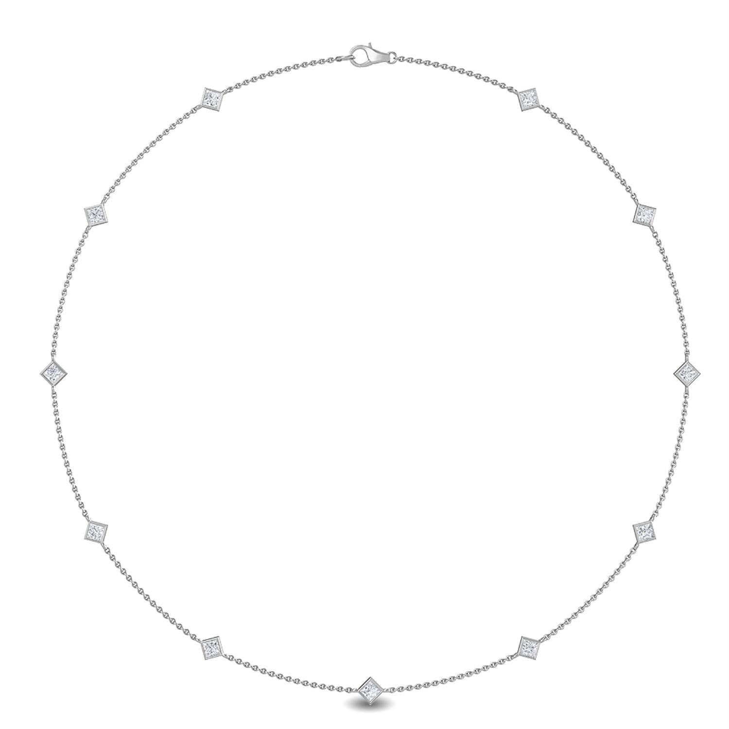 9K White Gold Lab Grown Diamond NECKLACE 1.04 ctw N08016PR-1.10CT