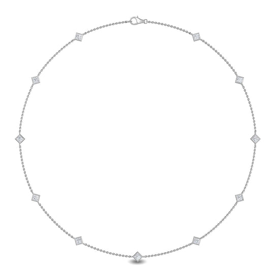 9K White Gold Lab Grown Diamond NECKLACE 1.04 ctw N08016PR-1.10CT