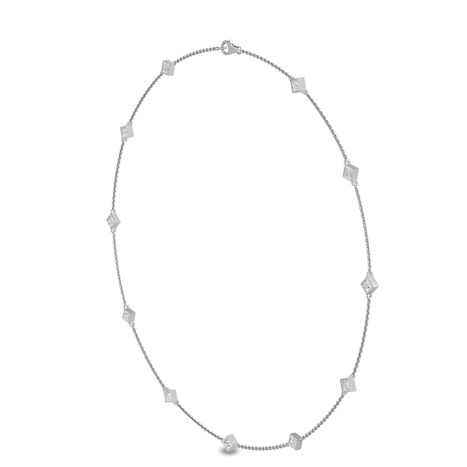 9K White Gold Lab Grown Diamond NECKLACE 1.04 ctw N08016PR-1.10CT