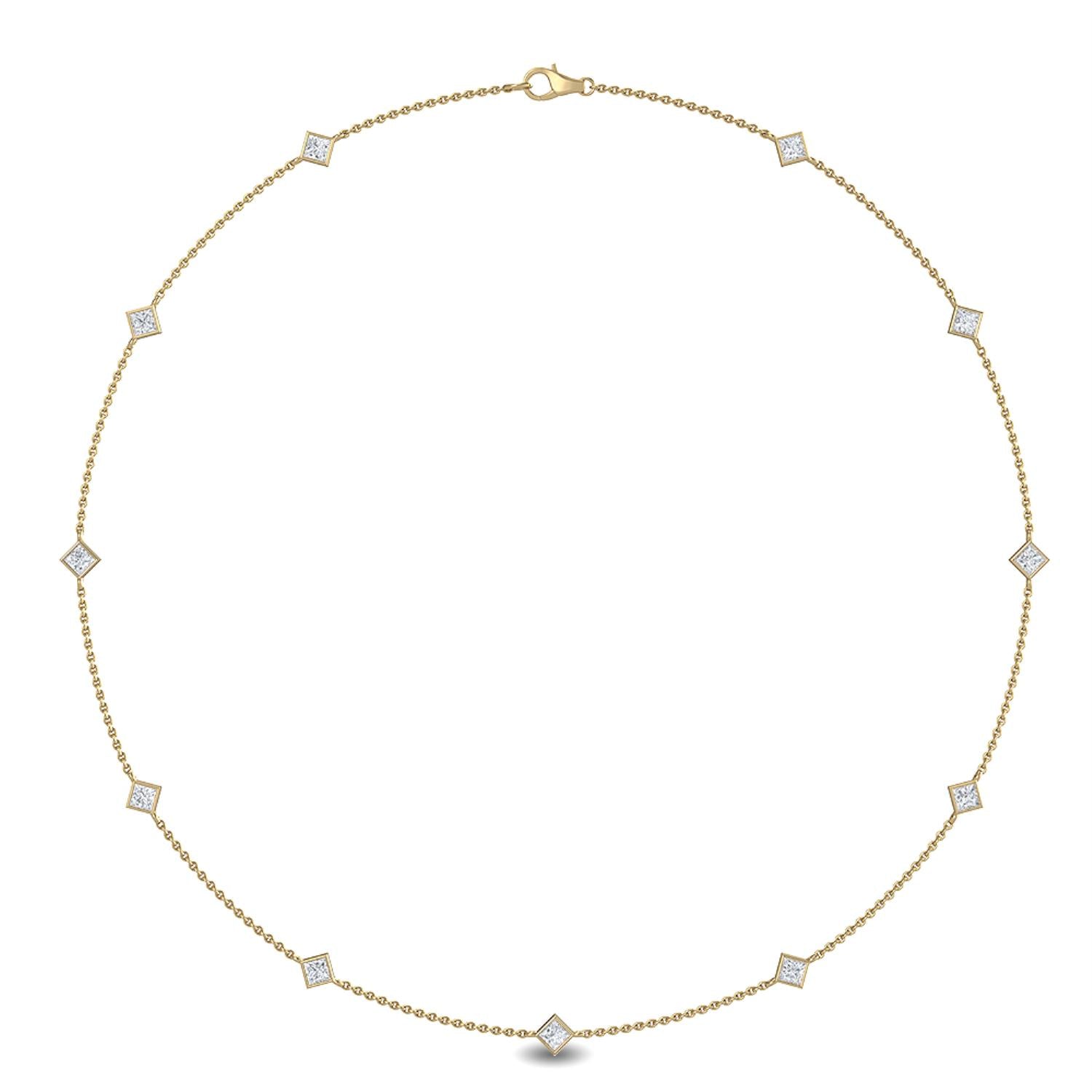 9K Yellow Gold Lab Grown Diamond NECKLACE 1.04 ctw N08016PR-1.10CT