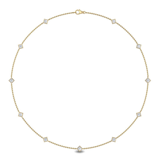9K Yellow Gold Lab Grown Diamond NECKLACE 1.04 ctw N08016PR-1.10CT
