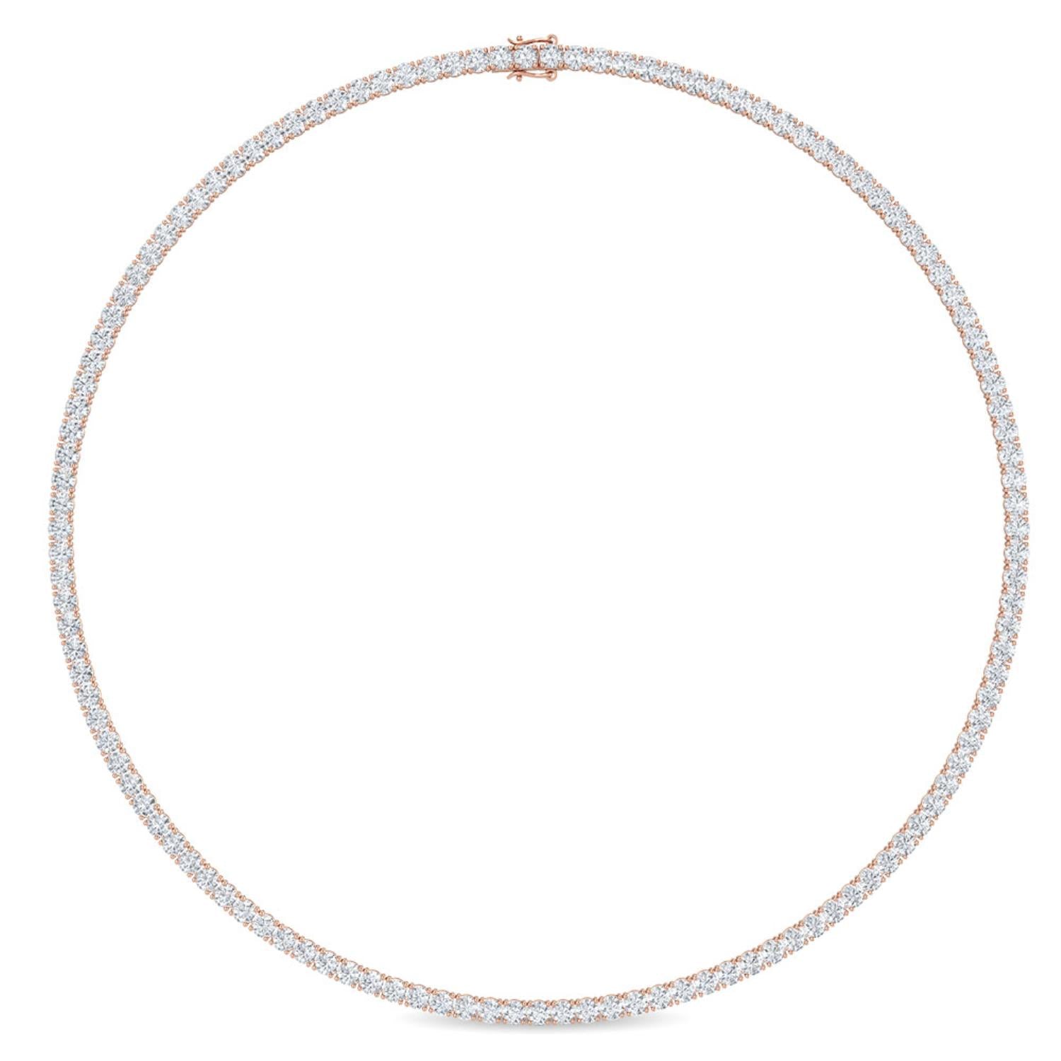 9K Rose Gold Lab Grown Diamond NECKLACE 15.70 ctw N08019-15.68CT-18IN