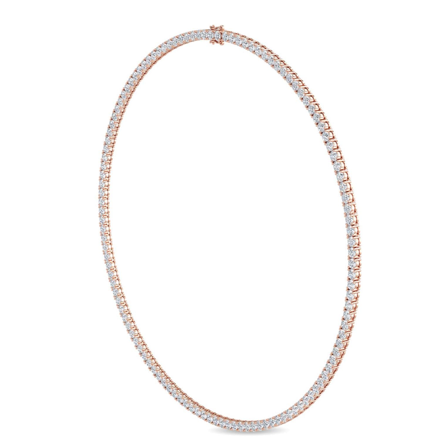 9K Rose Gold Lab Grown Diamond NECKLACE 12.24 ctw N08019-12.25CT-16IN