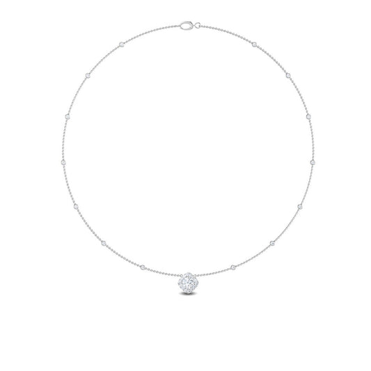 9K White Gold Lab Grown Diamond NECKLACE 0.62 ctw N08026-1.15CT