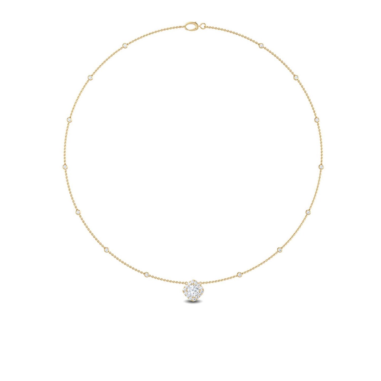 9K Yellow Gold Lab Grown Diamond NECKLACE 0.62 ctw N08026-1.15CT