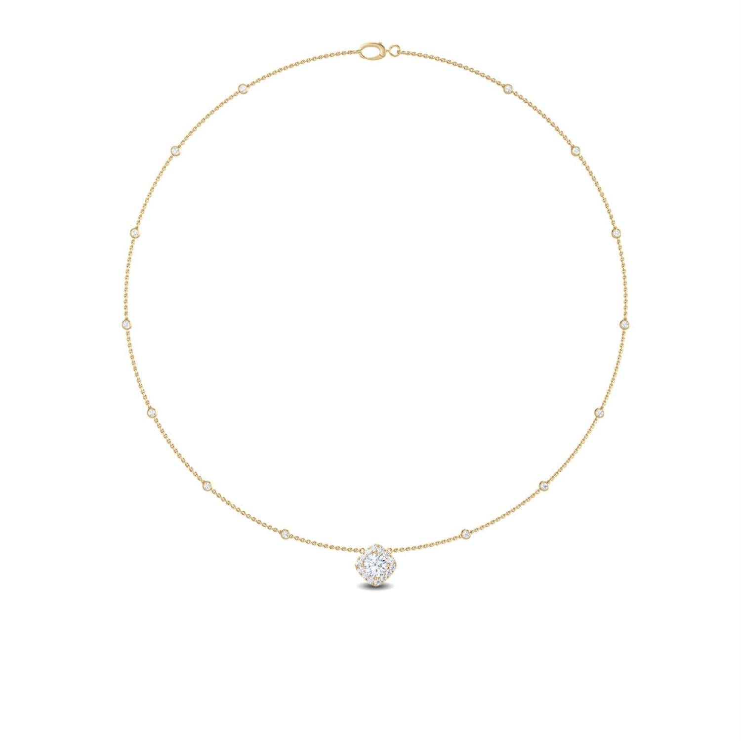 9K Yellow Gold Lab Grown Diamond NECKLACE 0.62 ctw N08026-1.15CT