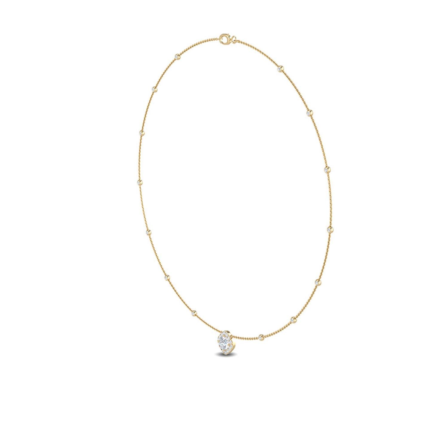 9K Yellow Gold Lab Grown Diamond NECKLACE 0.62 ctw N08026-1.15CT