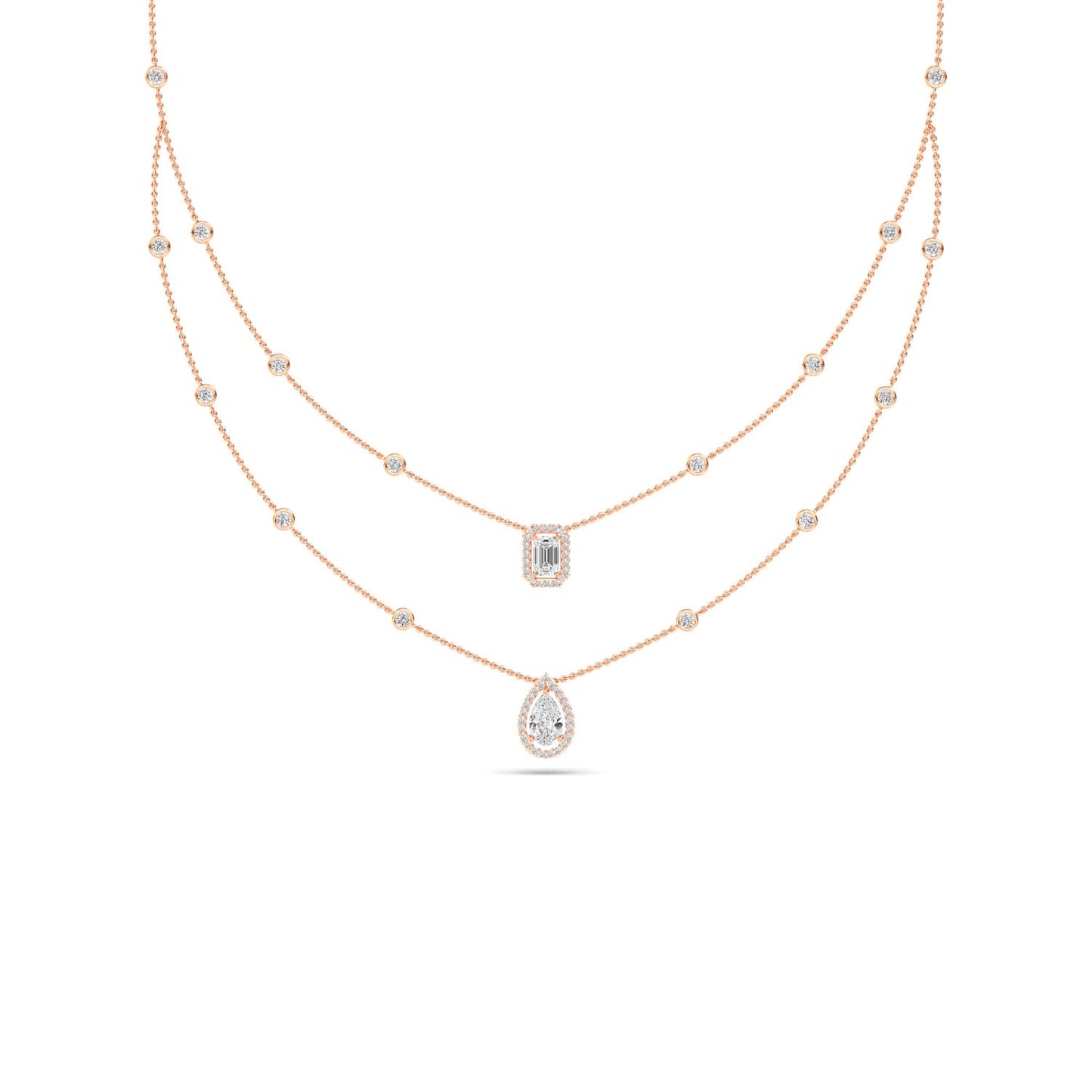 9K Rose Gold Lab Grown Diamond NECKLACE 2.13 ctw N08052-2