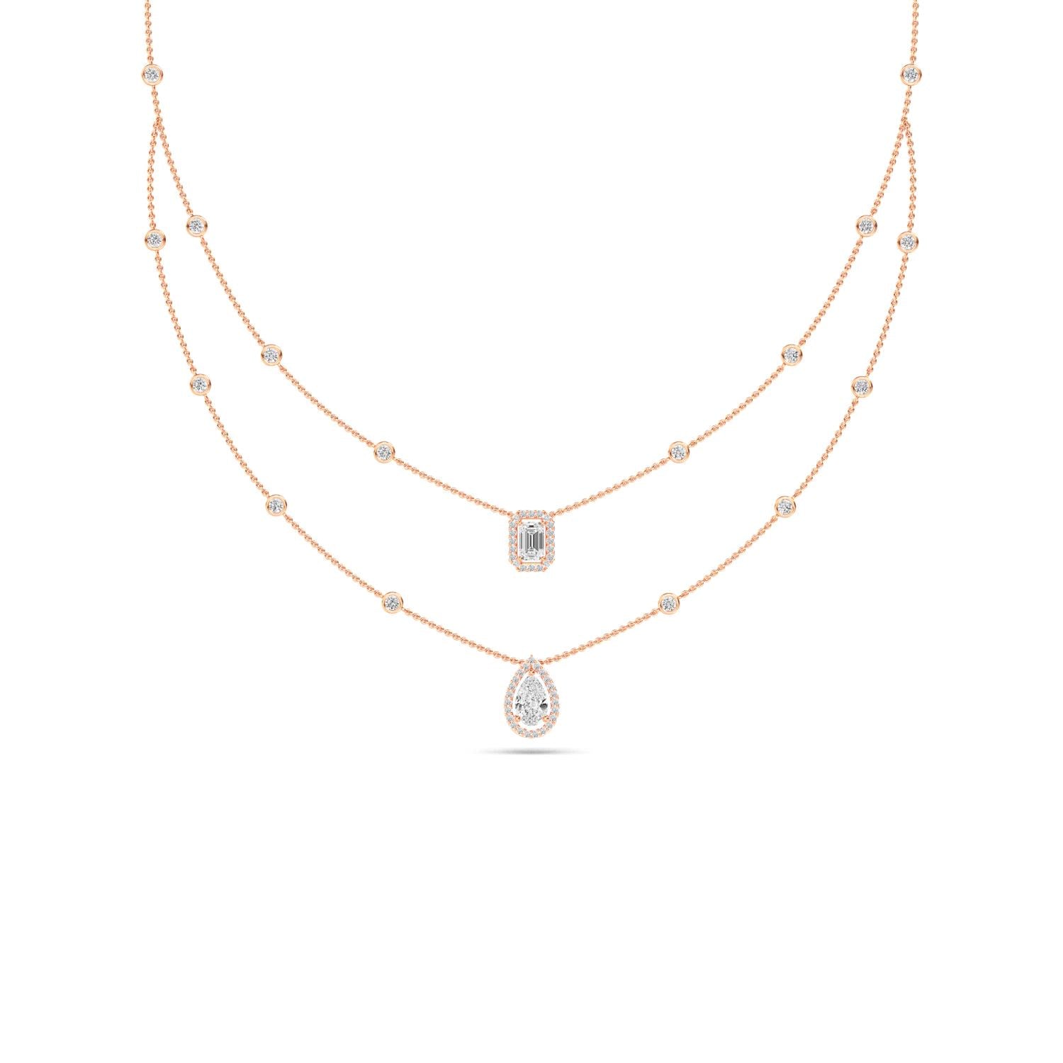 9K Rose Gold Lab Grown Diamond NECKLACE 2.13 ctw N08052-2