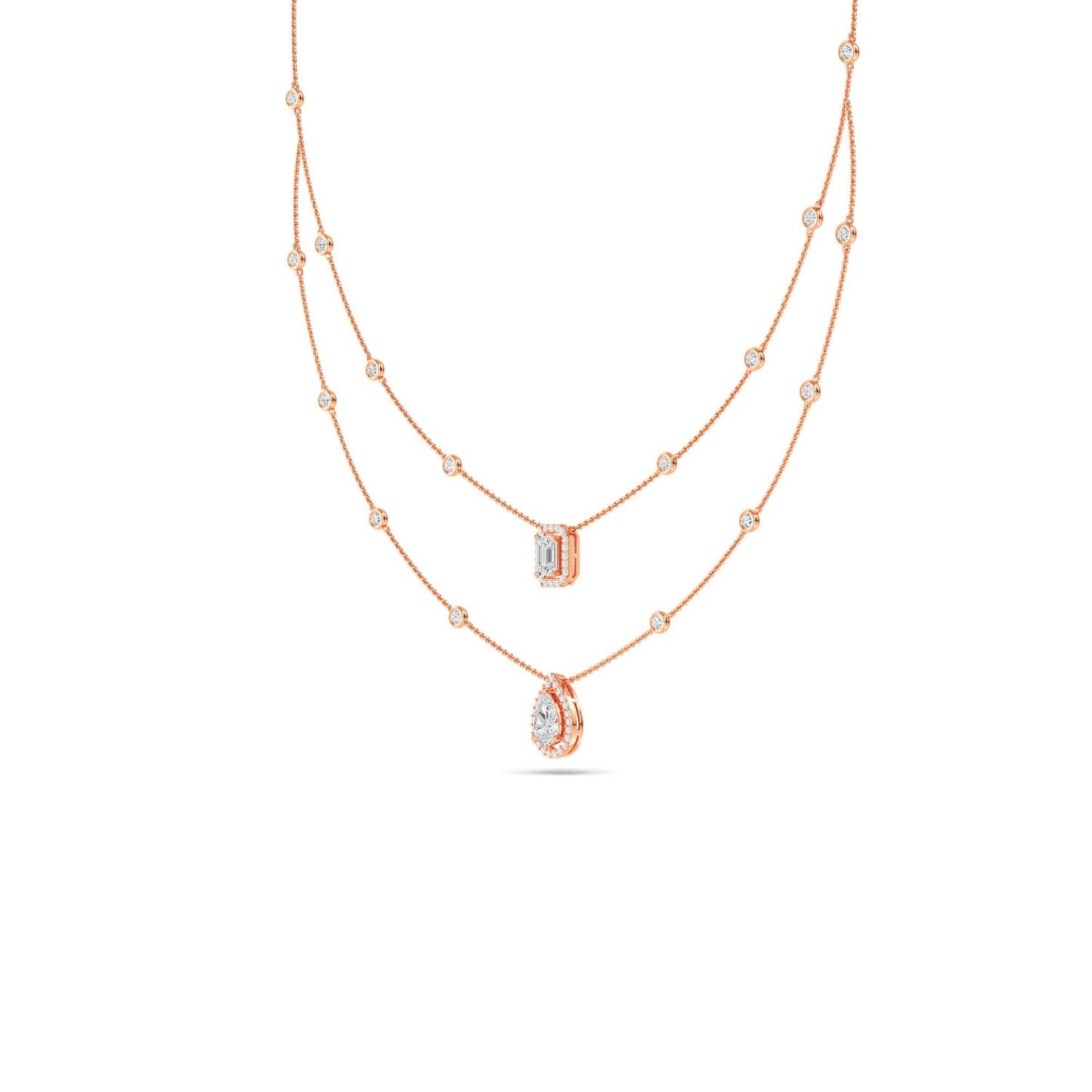 9K Rose Gold Lab Grown Diamond NECKLACE 2.13 ctw N08052-2