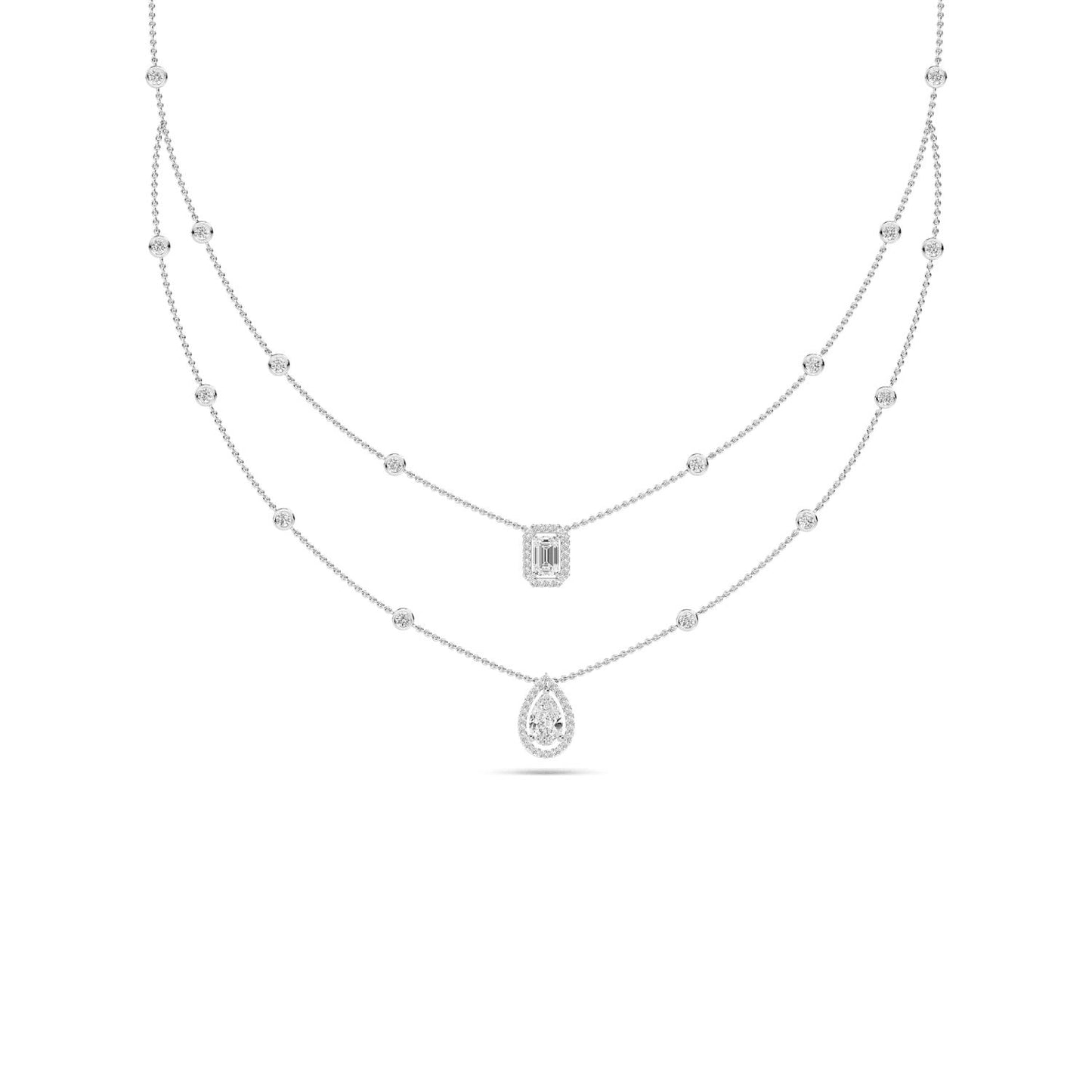 9K White Gold Lab Grown Diamond NECKLACE 2.13 ctw N08052-2