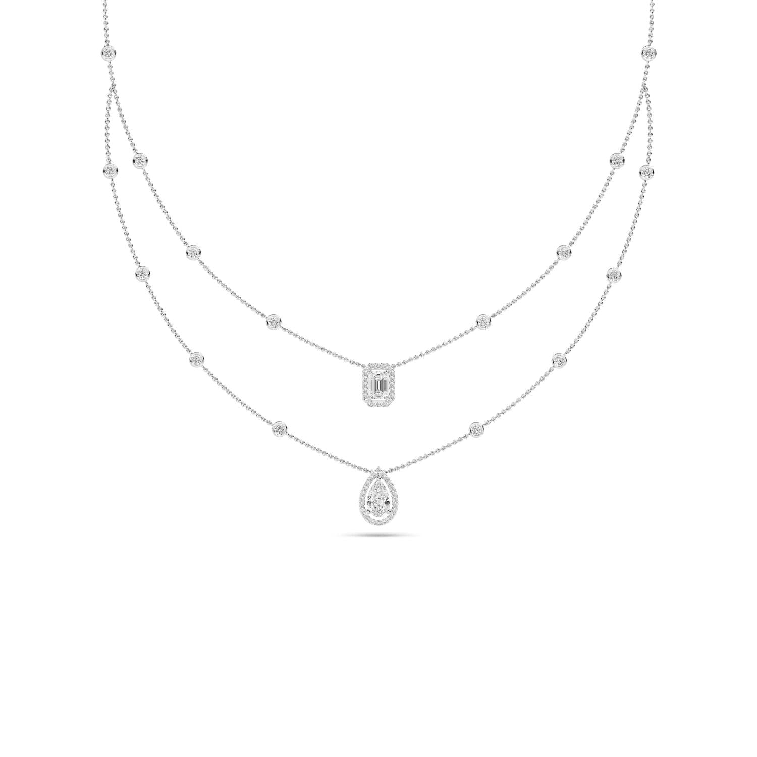 9K White Gold Lab Grown Diamond NECKLACE 2.13 ctw N08052-2